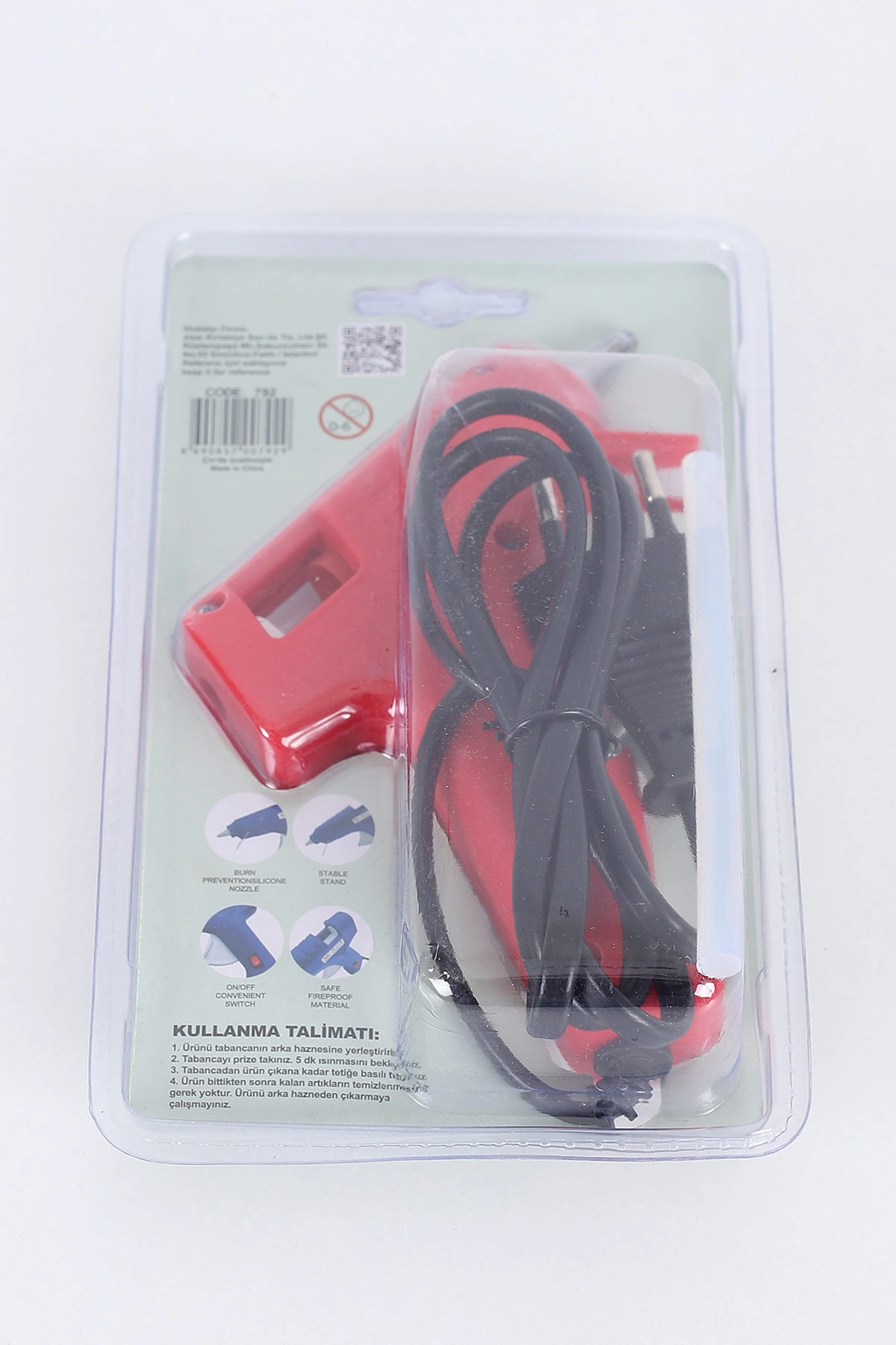 Kırmızı 3A 20W Anahtarlı Elektrikli Sıcak Silikon Tabancası 403960