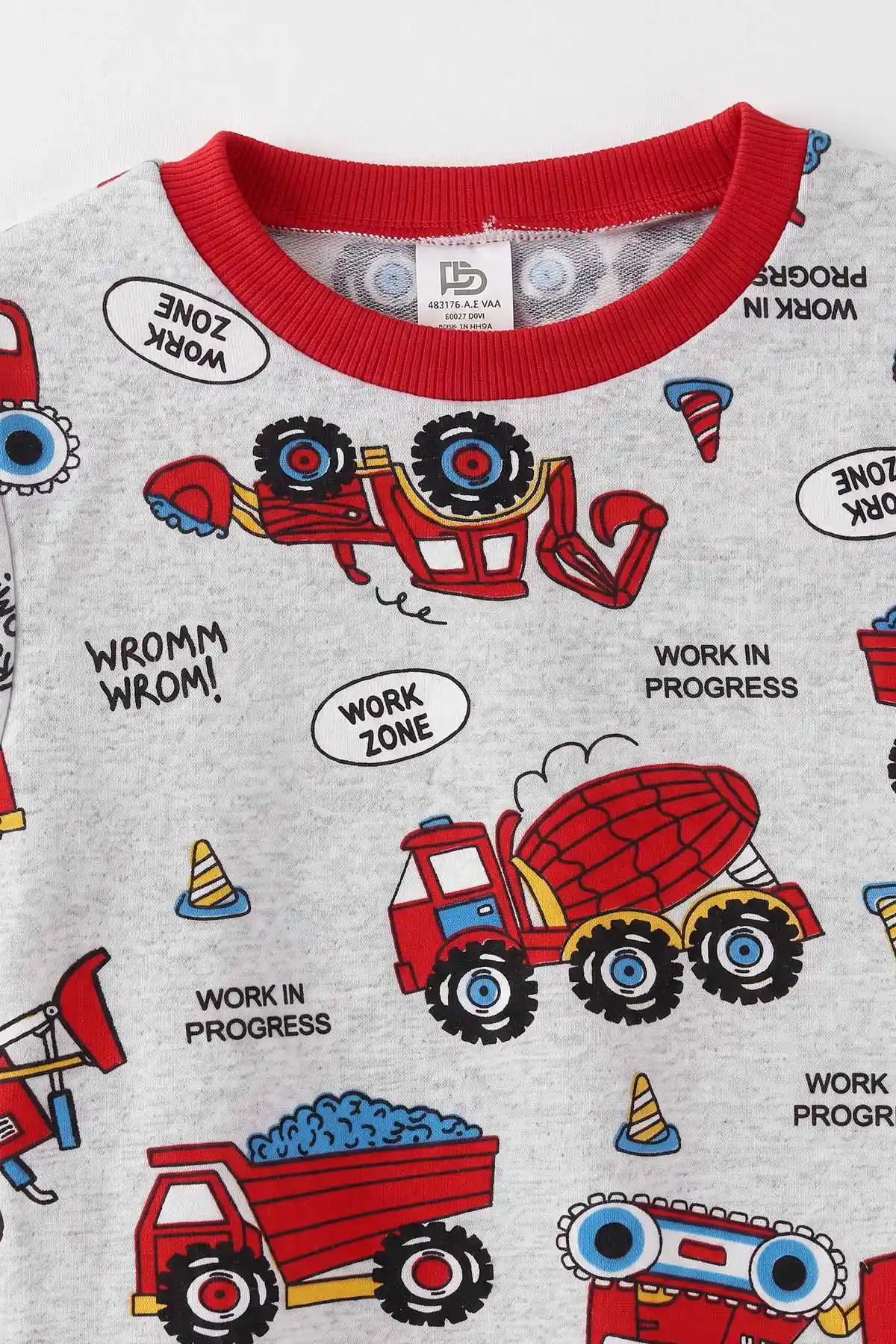 Kırmızı (4-10 Yaş) Desenli 2 İp Erkek Çocuk Pijama Takım 483316