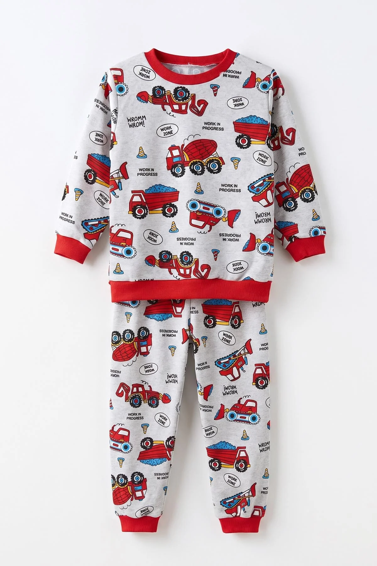 Kırmızı (4-10 Yaş) Desenli 2 İp Erkek Çocuk Pijama Takım 483316