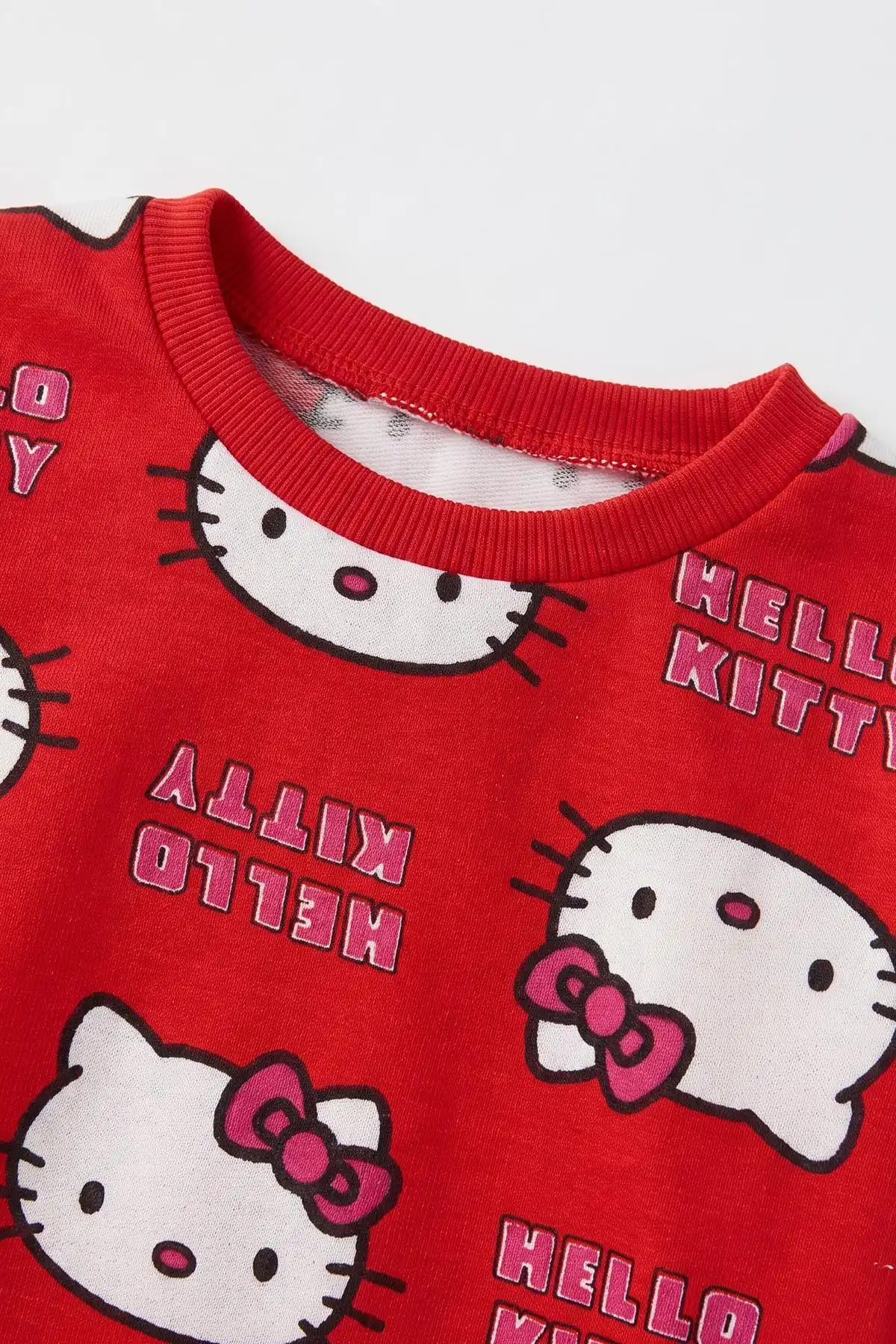 Kırmızı (4-10 Yaş) Desenli 2 İp Kız  Çocuk Pijama Takım 483339