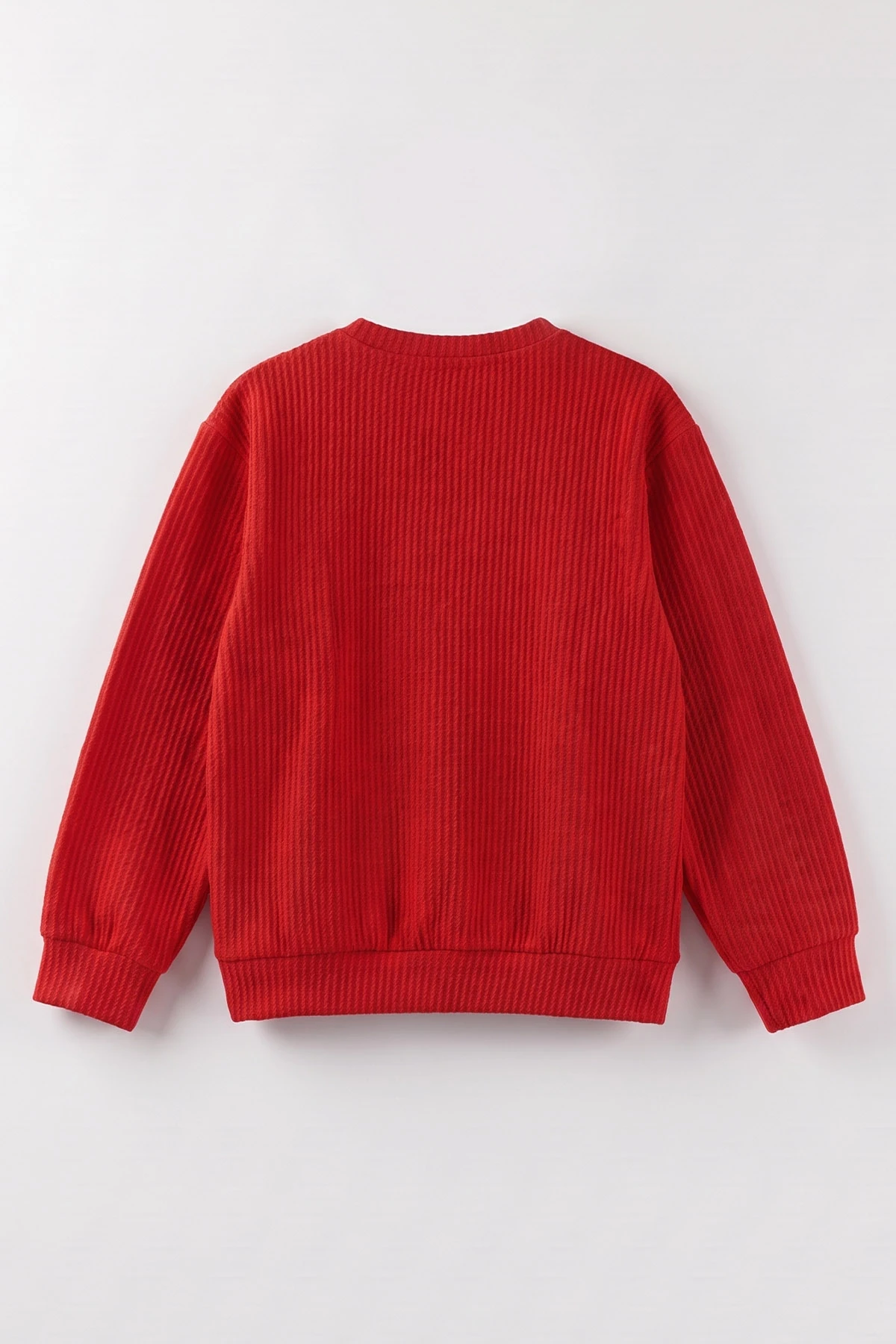 Kırmızı (4-12 Yaş) İncili Fiyonk Nakışlı   Kız Çocuk Sweat 485496