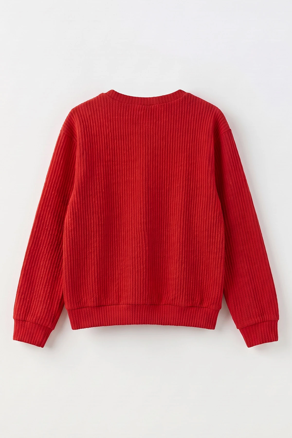 Kırmızı (4-12 Yaş) Süzene Kiraz Nakışlı Kız Çocuk Sweat 485484