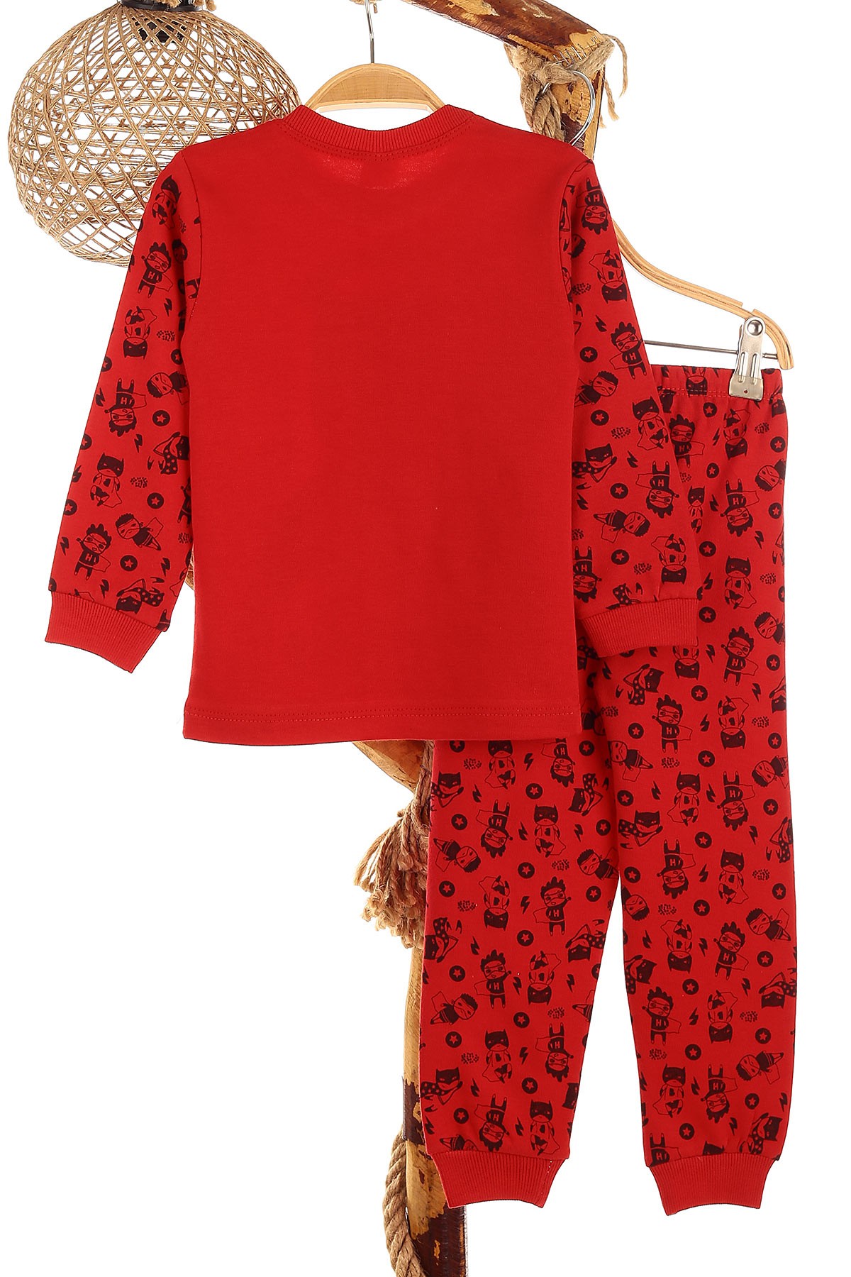 Kırmızı (4-6 Yaş) Lol Kahraman Baskılı Erkek Çocuk Pijama Takım 150869