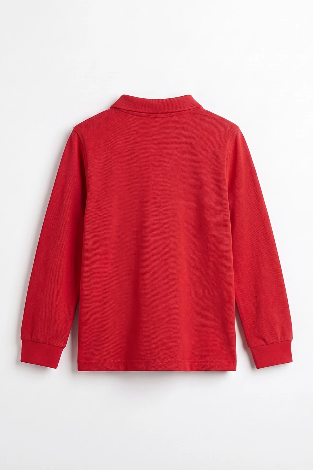 Kırmızı (5-13 Yaş) Uzun Kol Polo Yaka Unisex Çocuk Okul Sweatshirt 480898