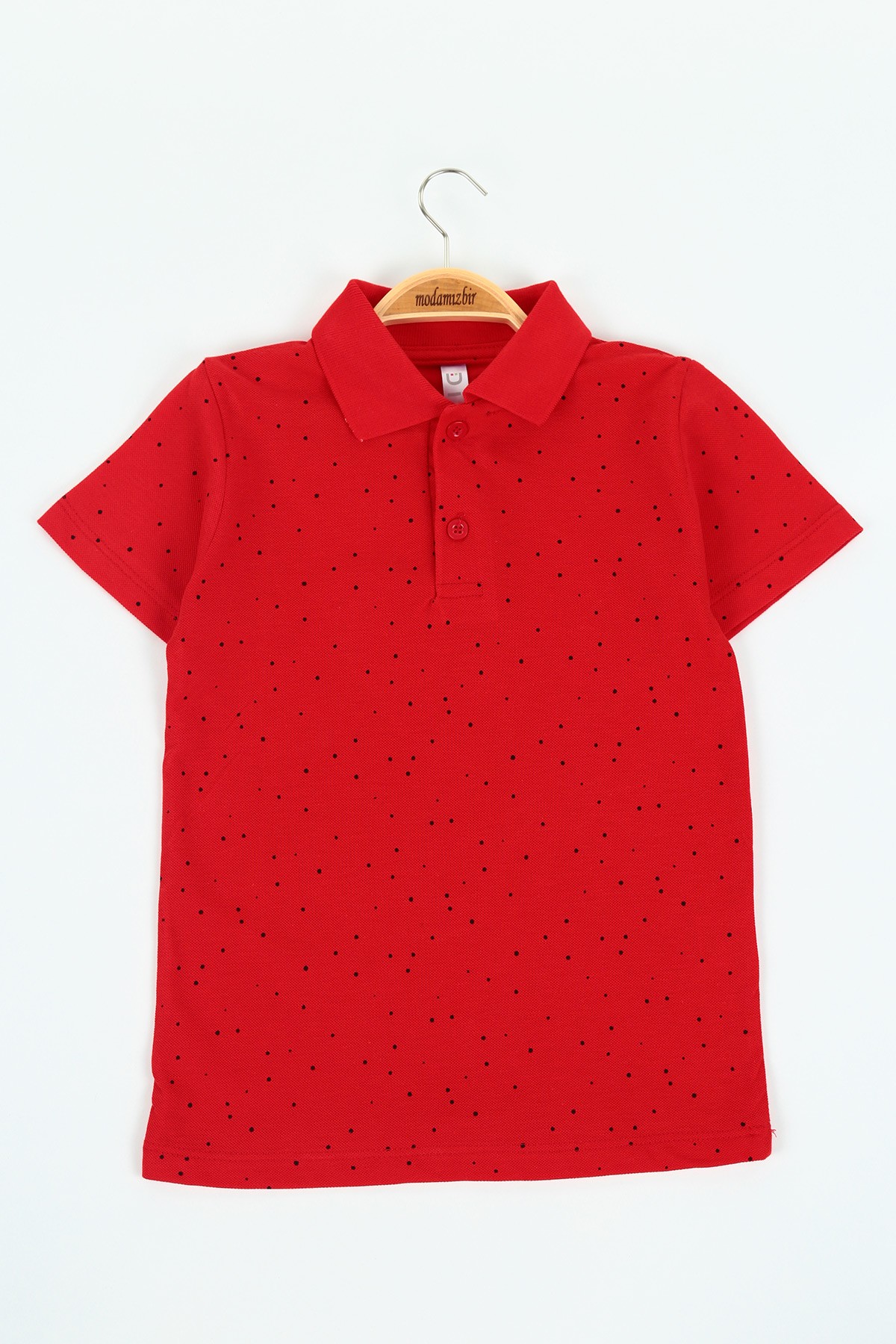 Kırmızı (5-8 yaş) Puanlı Polo Yaka Erkek Çocuk Tişört 116390