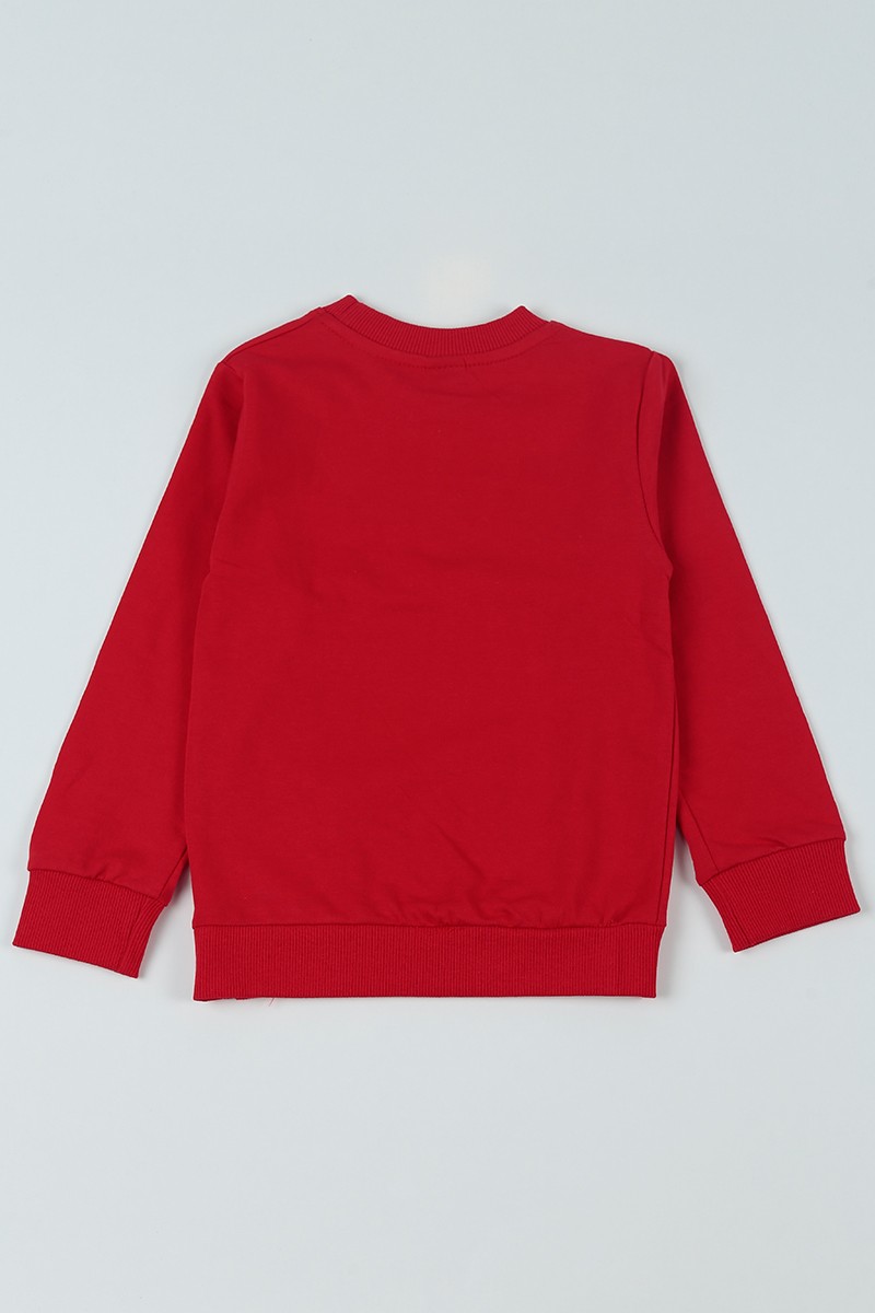 Kırmızı (5-8 Yaş) Unbeaten Baskılı Erkek Çocuk Sweatshirt 93028