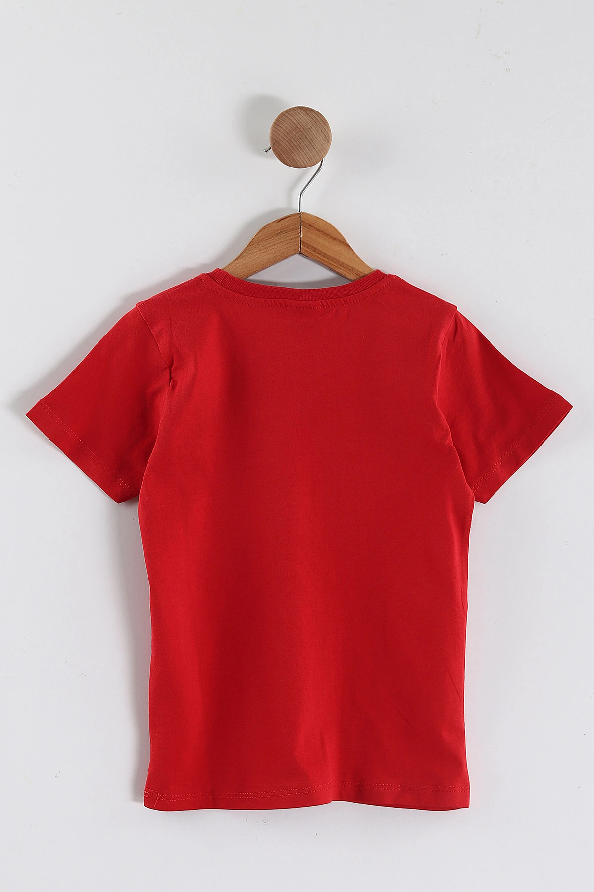 Kırmızı (5-15 Yaş) Ay Yıldız Baskılı Süprem Unisex Çocuk Tişört 442939