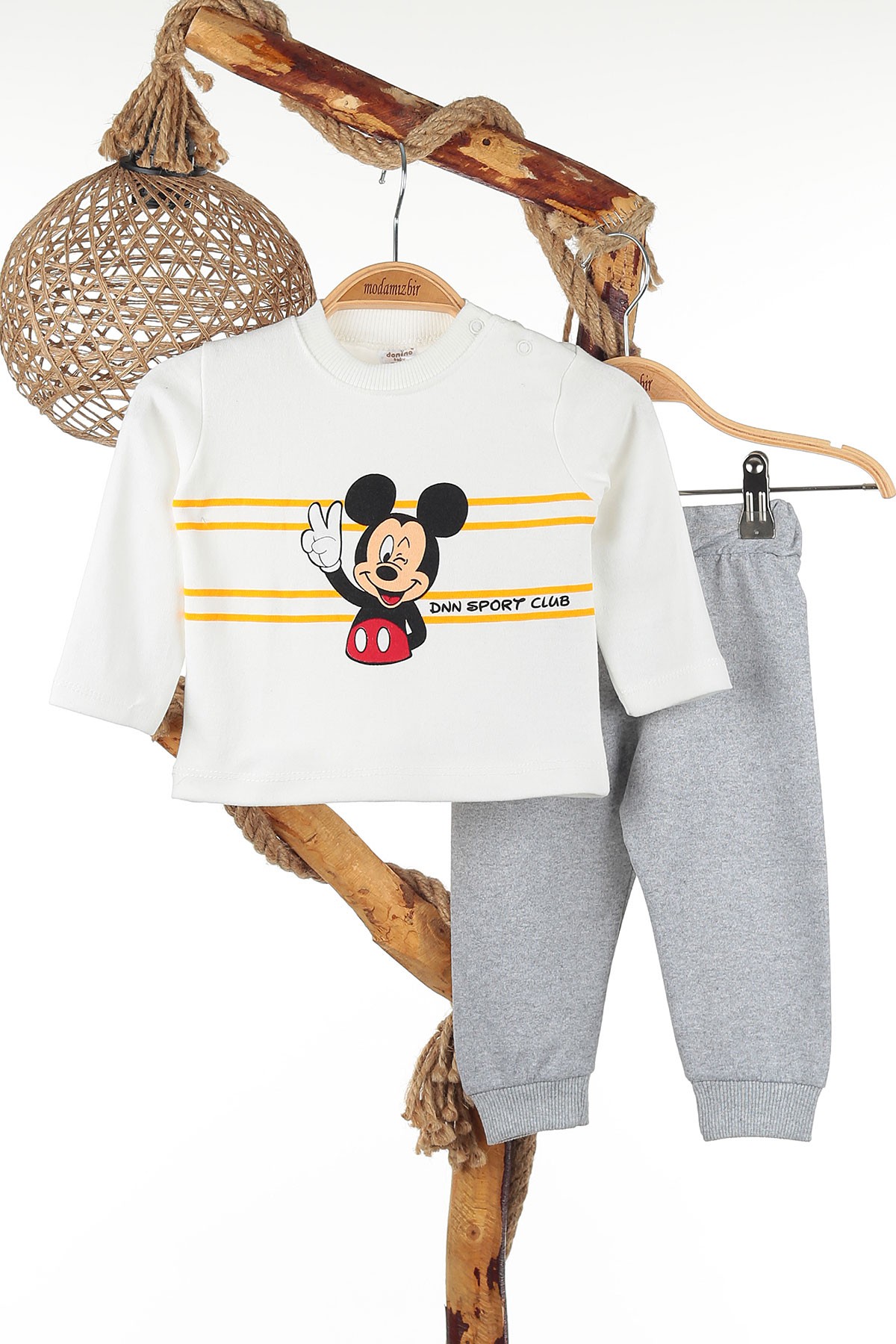 Kırmızı (6-24 Ay) Mickey Baskılı Üçlü Erkek Takım 143583