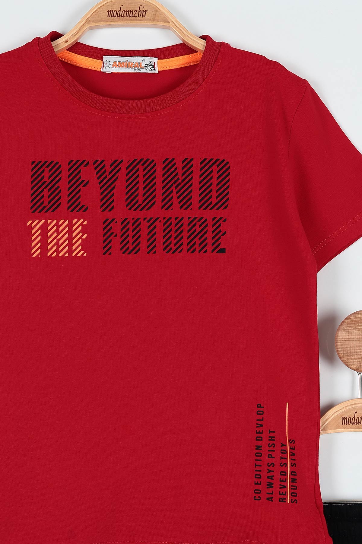 Kırmızı (6-9 Yaş) Beyond Future Baskılı Şortlu Erkek Çocuk Takım 190648