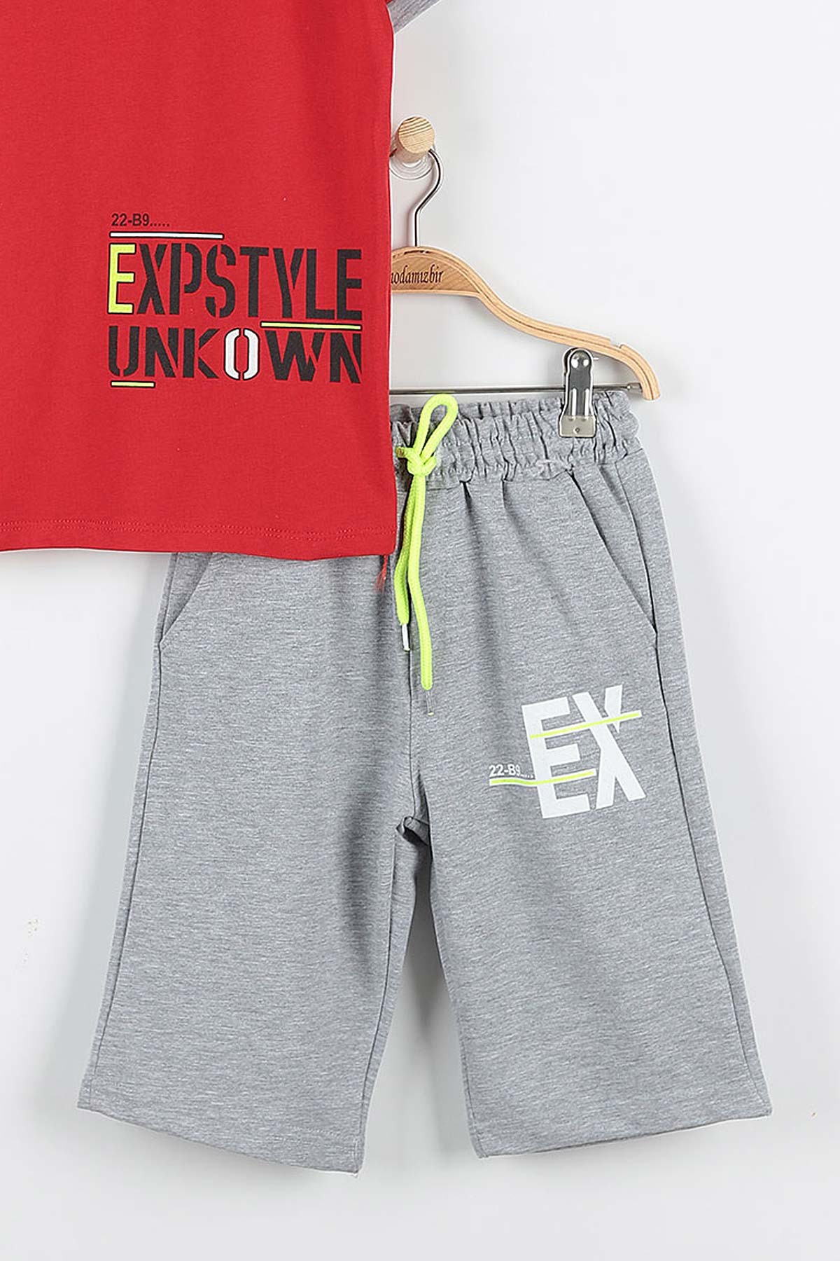 Kırmızı (9-12 Yaş) Expstyle Baskılı Cep Detaylı Erkek Çocuk Takım 177433