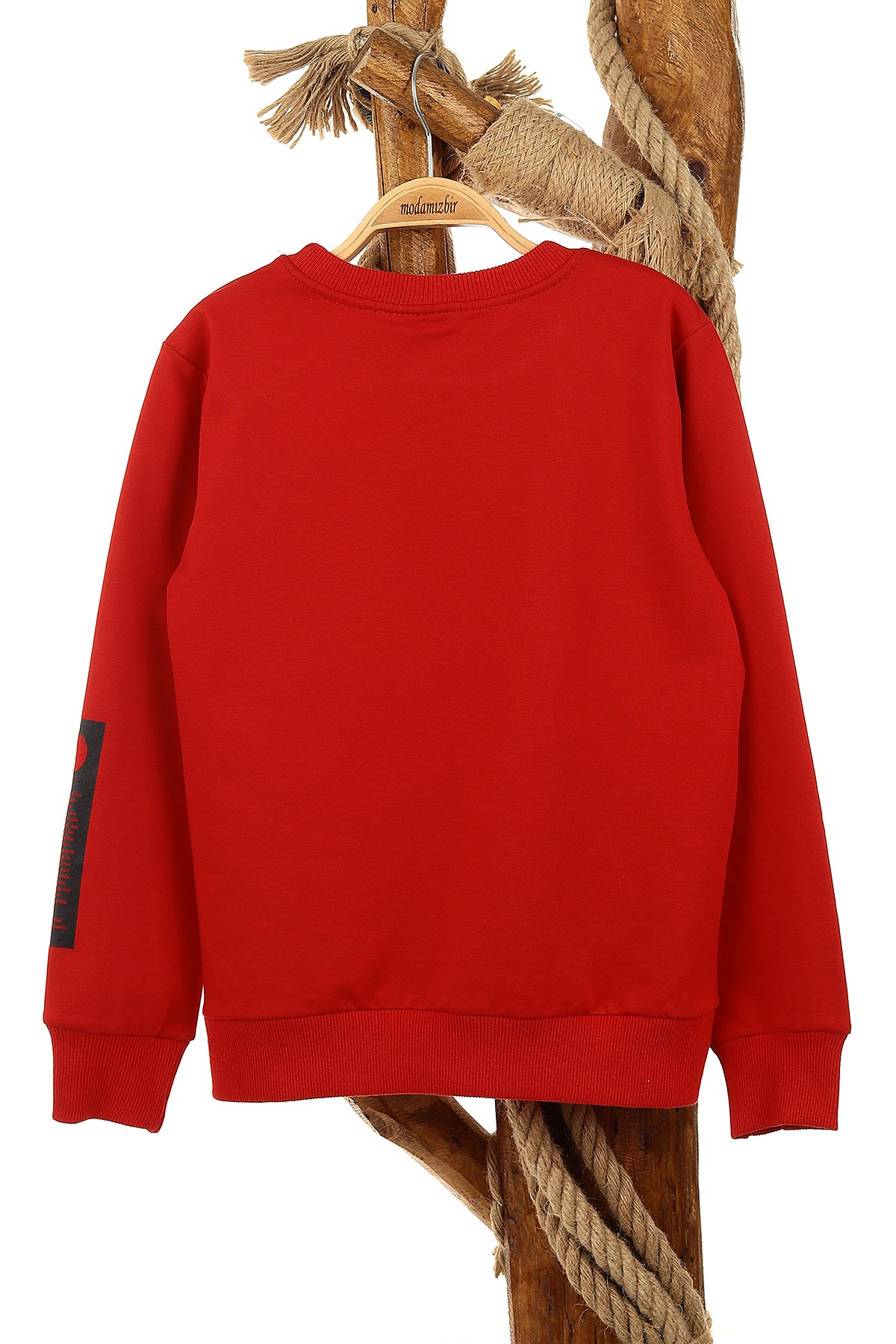 Kırmızı (9-12 Yaş) Mestar Baskılı Erkek Çocuk Sweat 154291