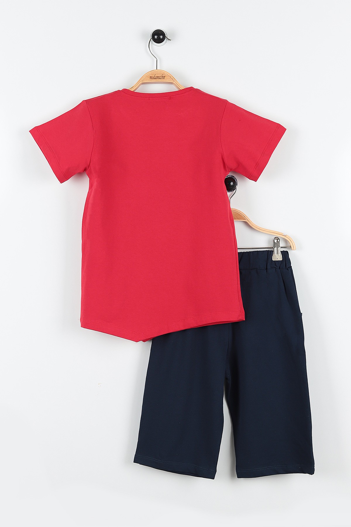 Kırmızı (9-12 Yaş) My Best Baskılı Bleck Kokartlı Şortlu Erkek Çocuk Takım 170231