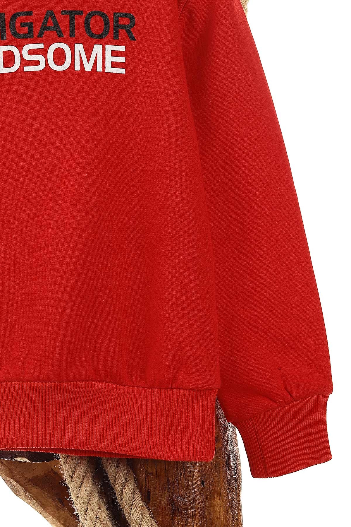 Kırmızı (9-12 Yaş) Navigatör Baskılı İki İp Şardonlu Erkek Çocuk Sweat 148937