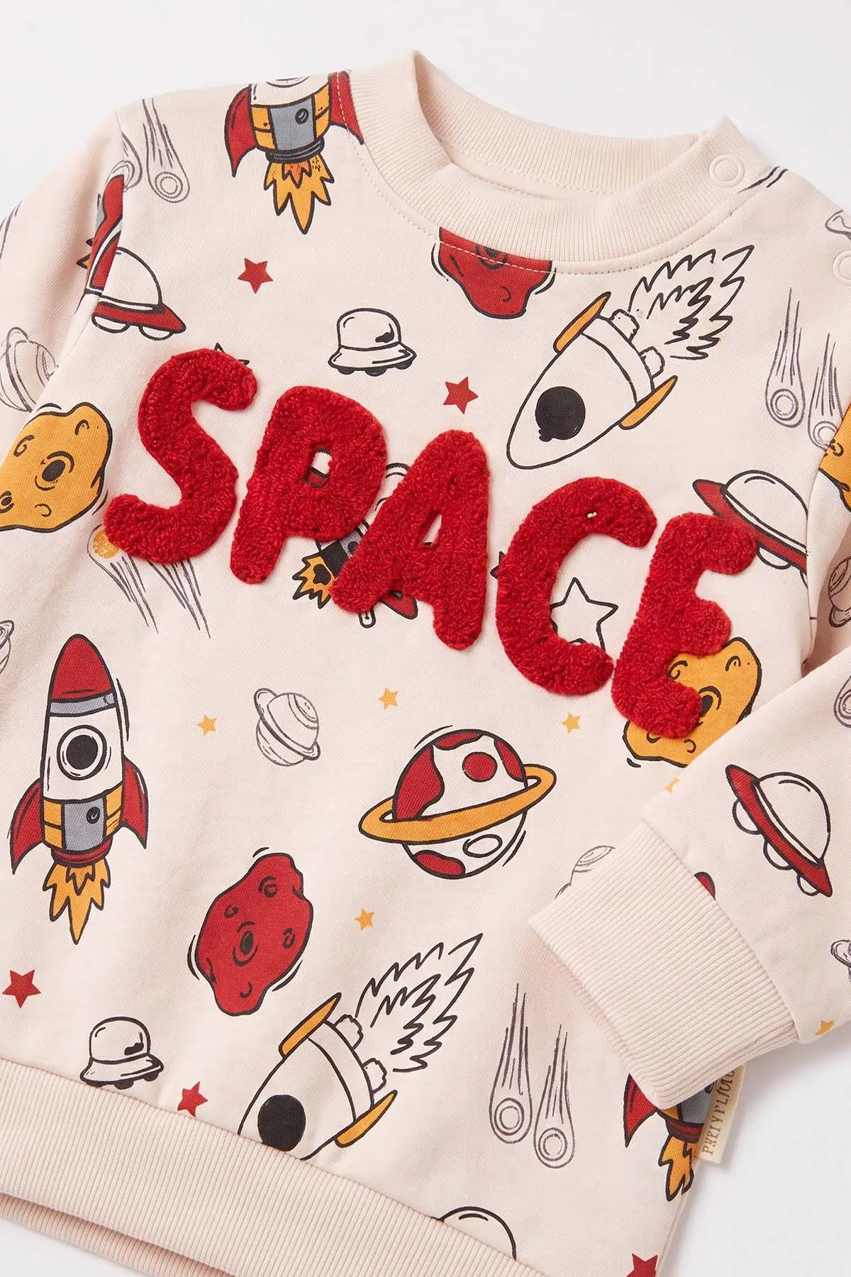 Kırmızı (9-18 Ay)Space Süzene Nakışlı Erkek Bebek Takım 476291