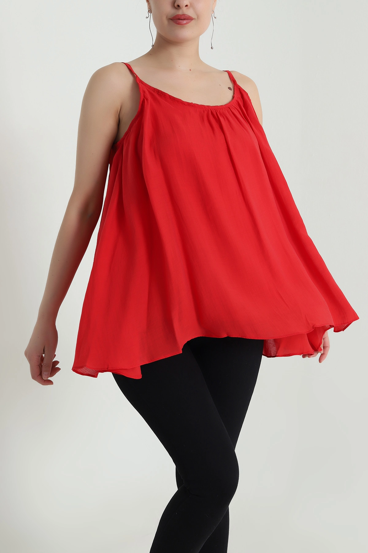Kırmızı Astarlı Tensel Modal Kadın Bluz 484062
