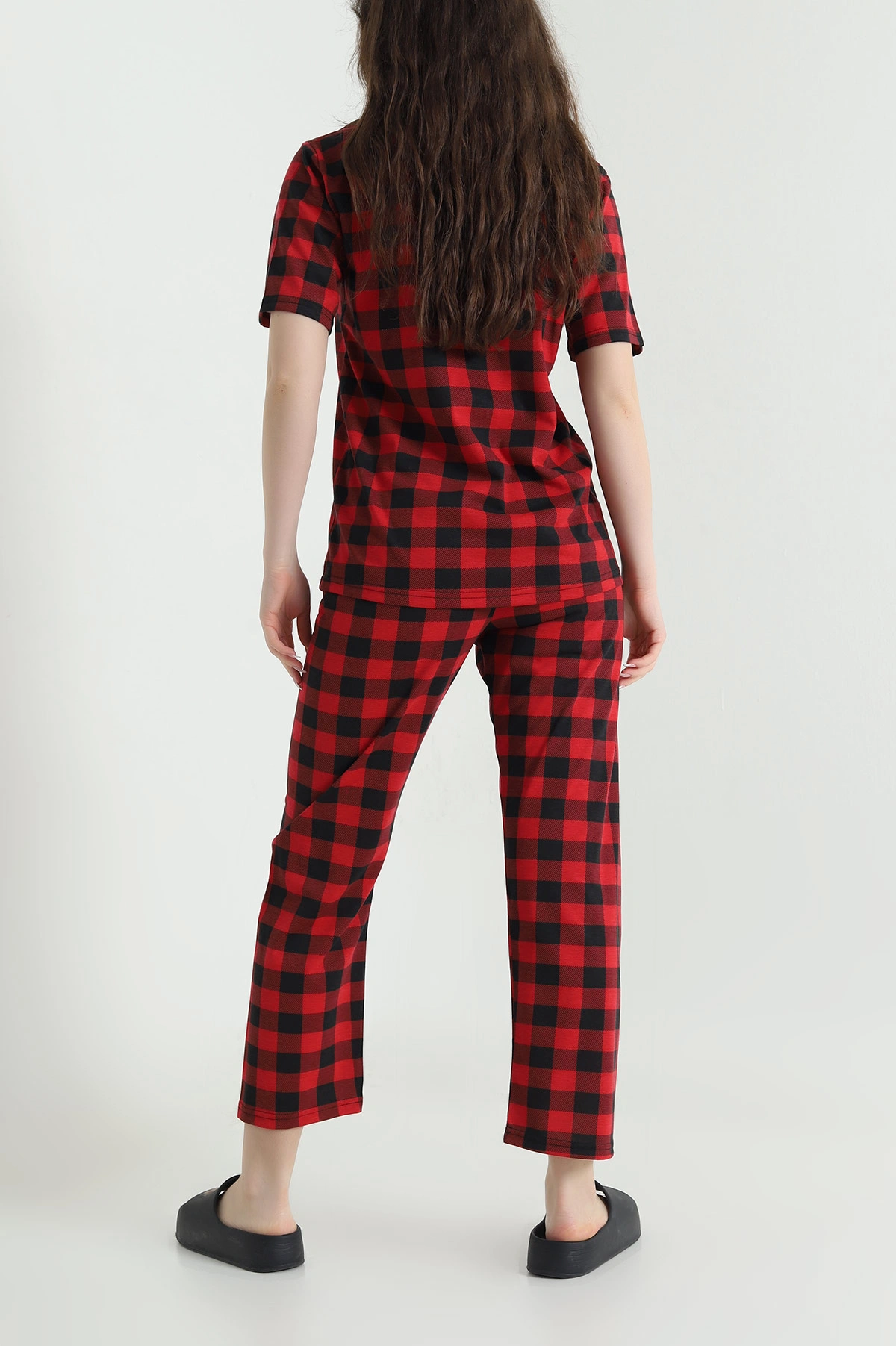 Kırmızı Baskılı Süprem Kadın Pijama Takımı 451872