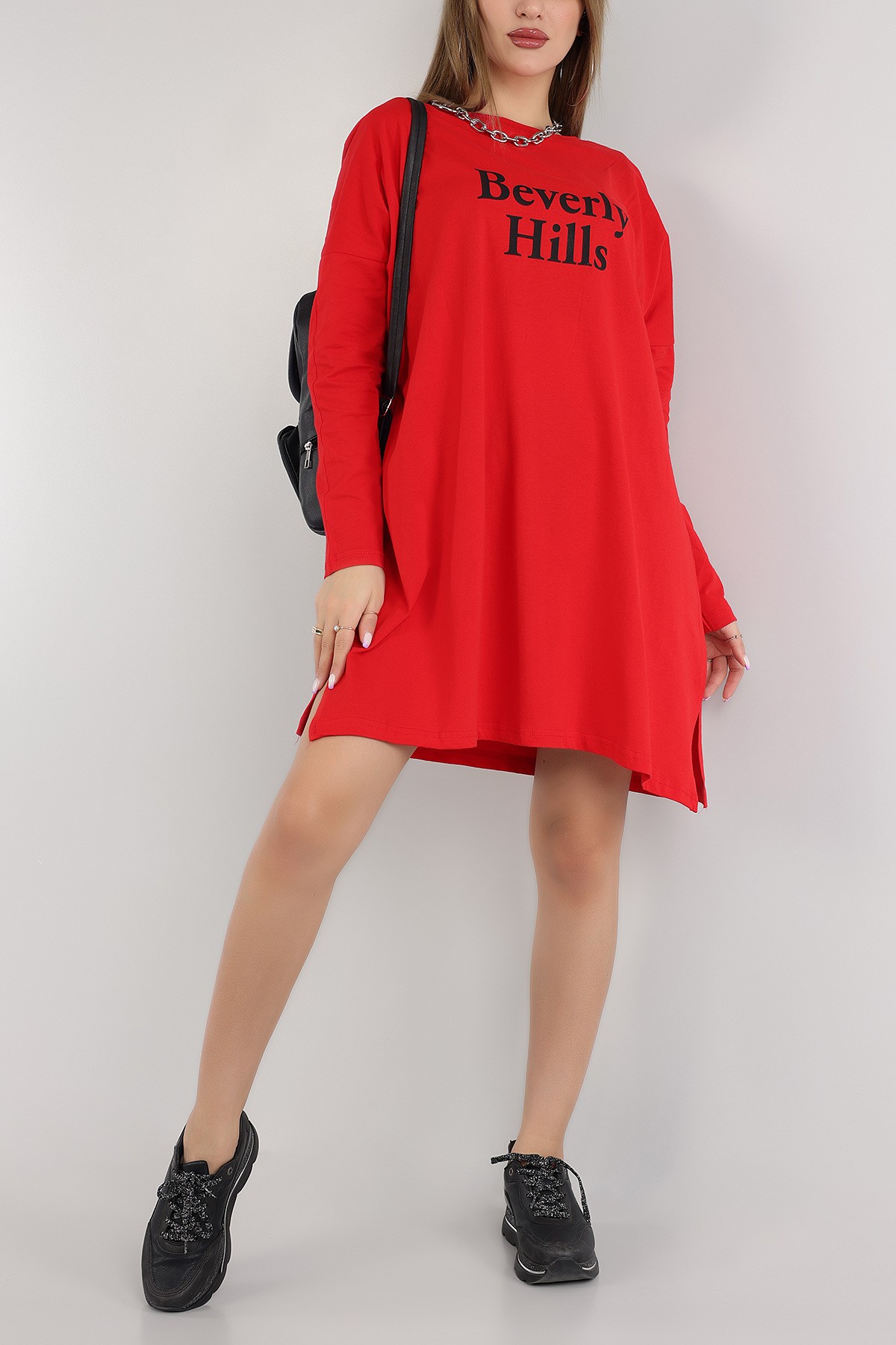 Kırmızı Baskılı Süprem Tunik Elbise 164462