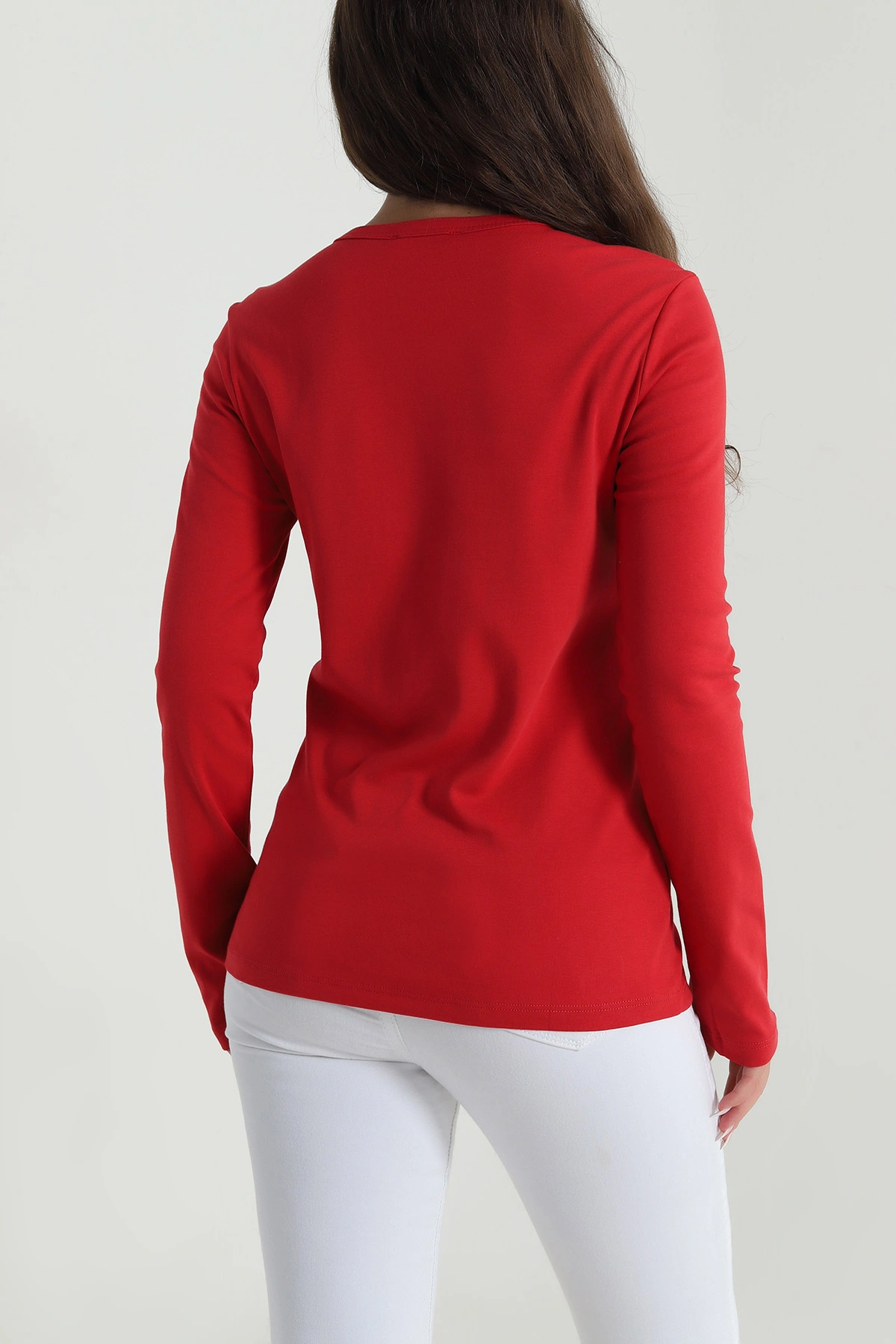 Kırmızı Bisiklet Yaka Kadın Body Bluz 488614