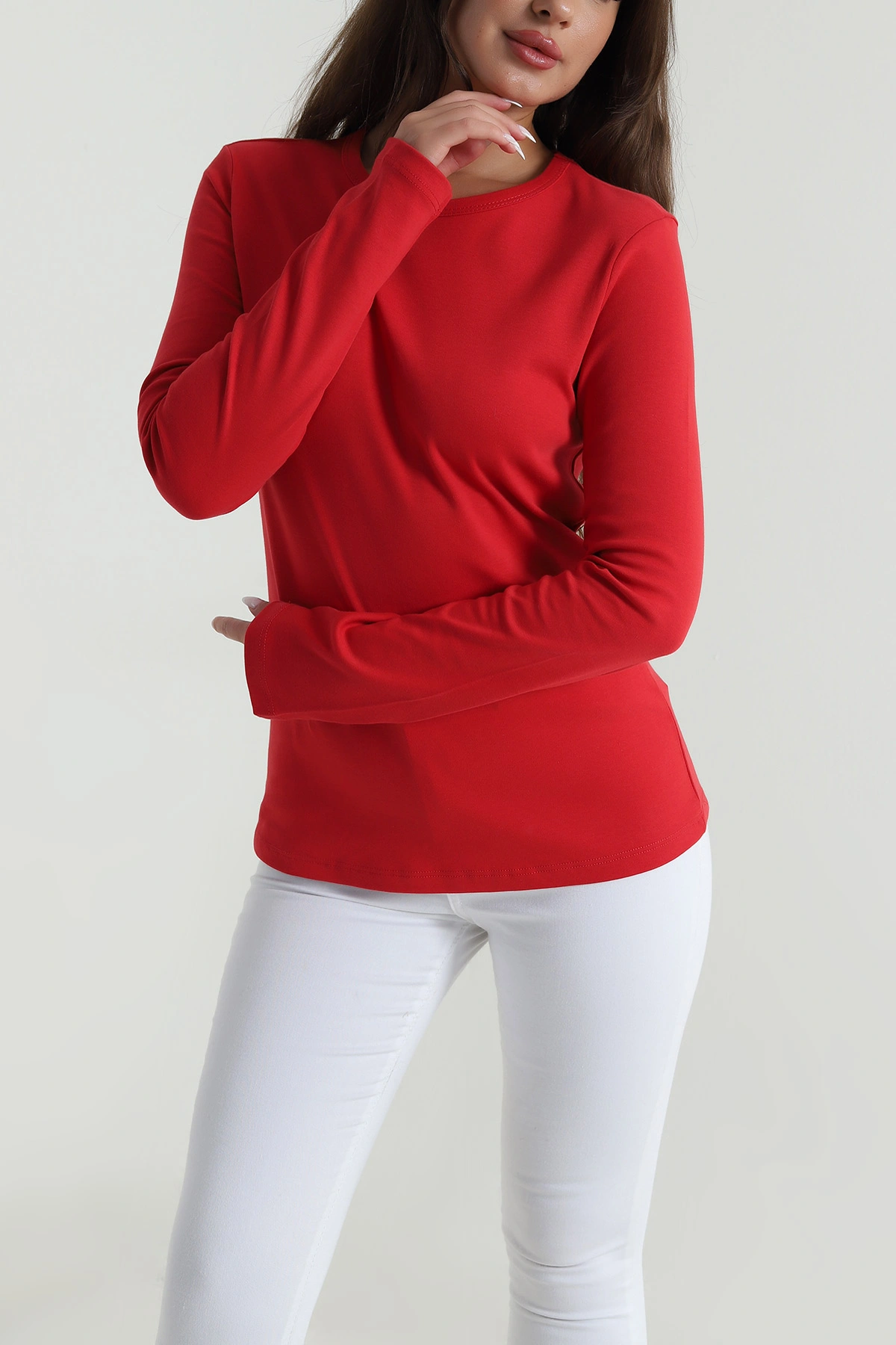 Kırmızı Bisiklet Yaka Kadın Body Bluz 488614