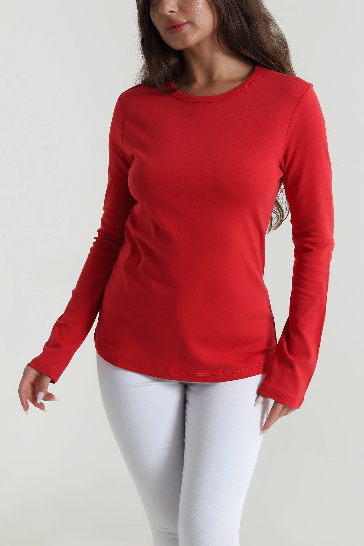 Kırmızı Bisiklet Yaka Kadın Body Bluz 488614