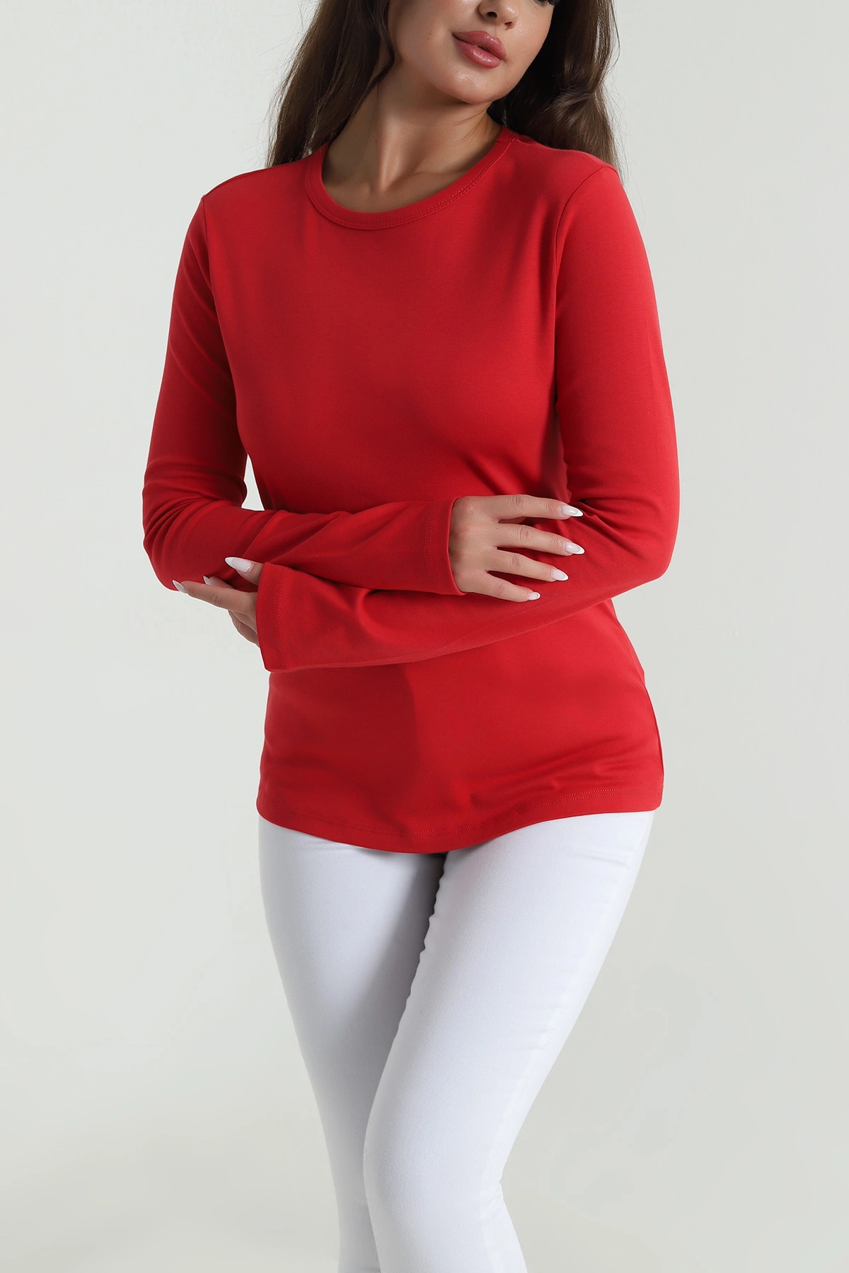 Kırmızı Bisiklet Yaka Kadın Body Bluz 488614