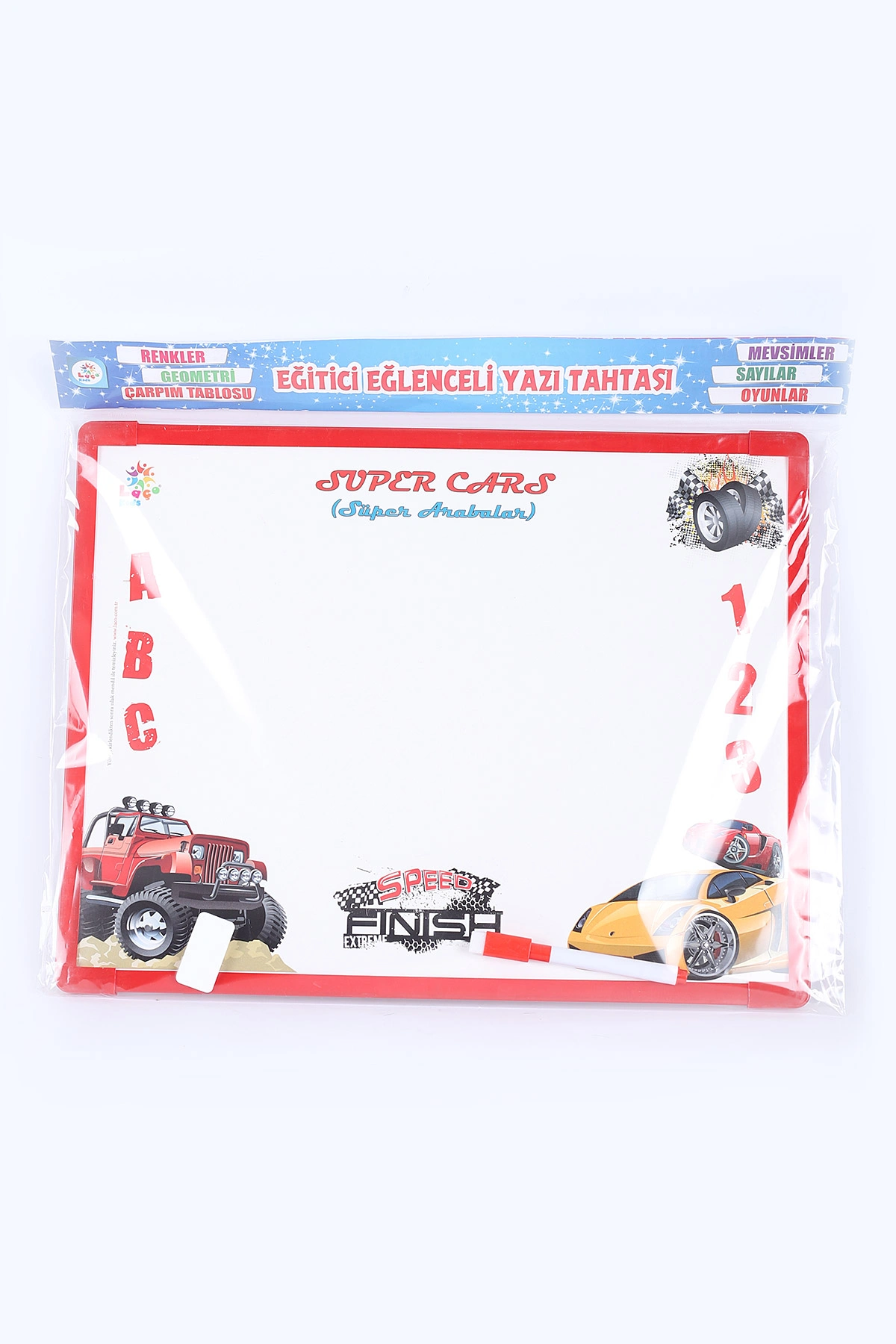 Kırmızı Cars 40x30 Cm Abaküslü Yazı Tahtası 302437
