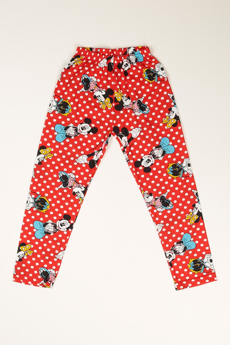 Kırmızı Düğmeli Kız Çocuk Pijama Takımı 77885