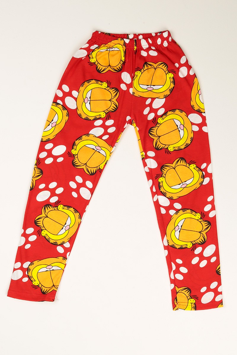 Kırmızı Düğmeli Kız Çocuk Pijama Takımı 77890
