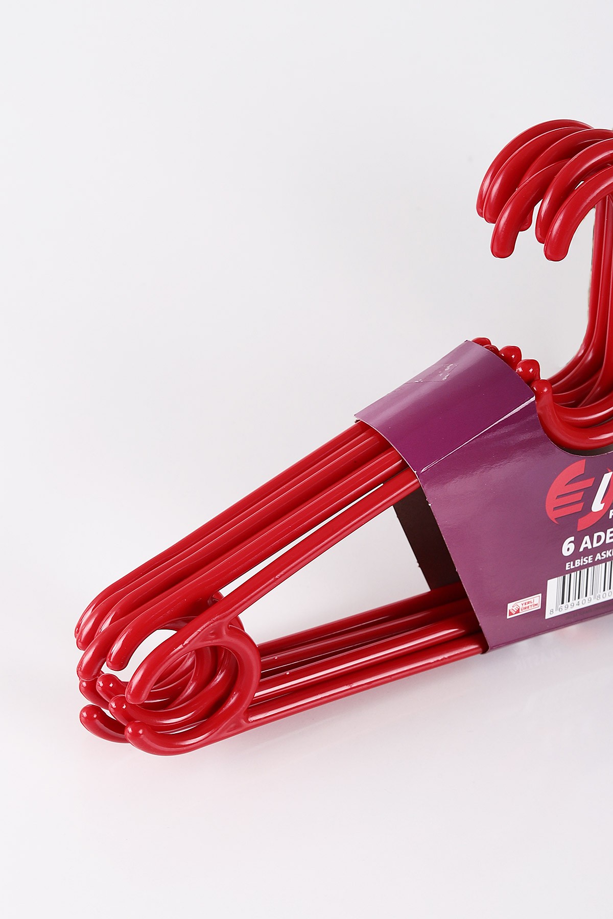 Kırmızı 6'lı Plastik Elbise Askısı 222677