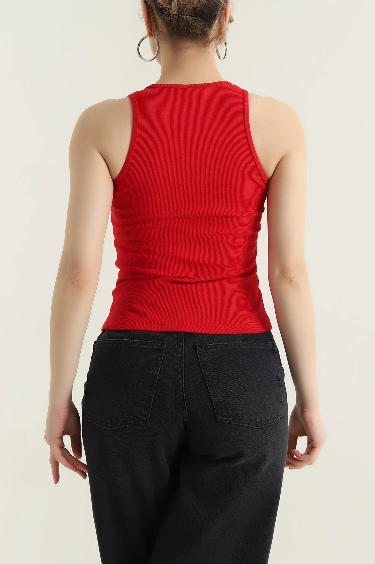 Kırmızı Fitilli Kolsuz Kadın Bluz 433696