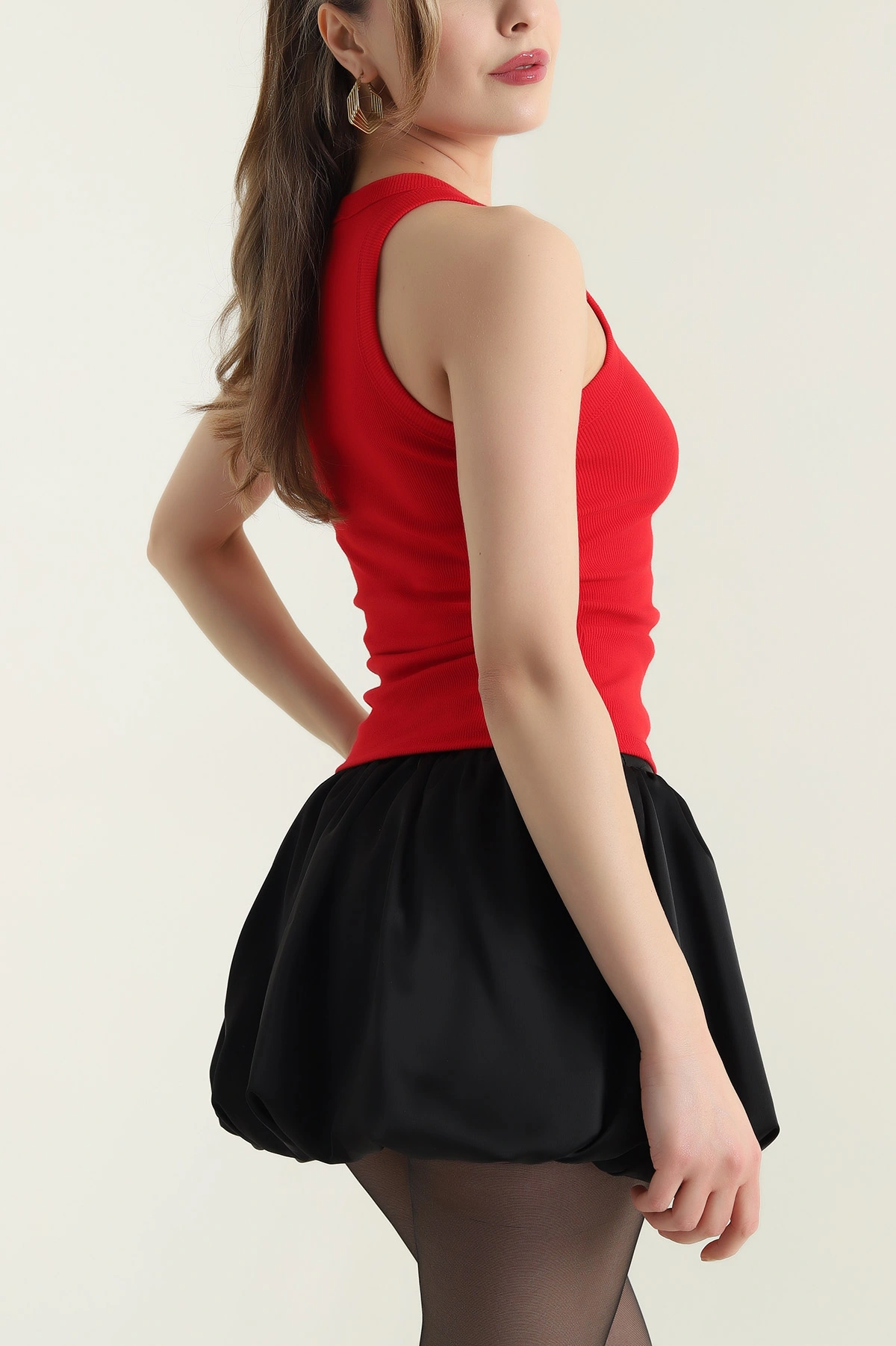 Kırmızı Fitilli Likralı Kadın Atlet 432169