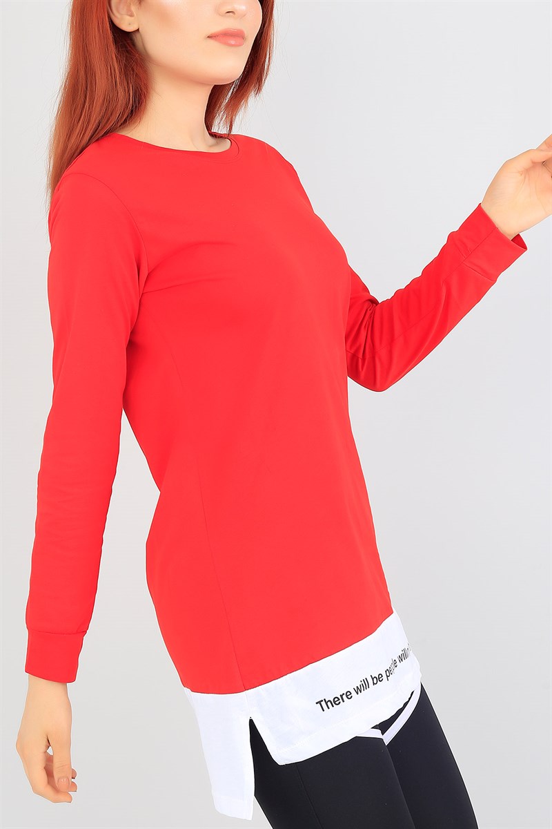 Kırmızı Garnili Likralı Tunik 38026