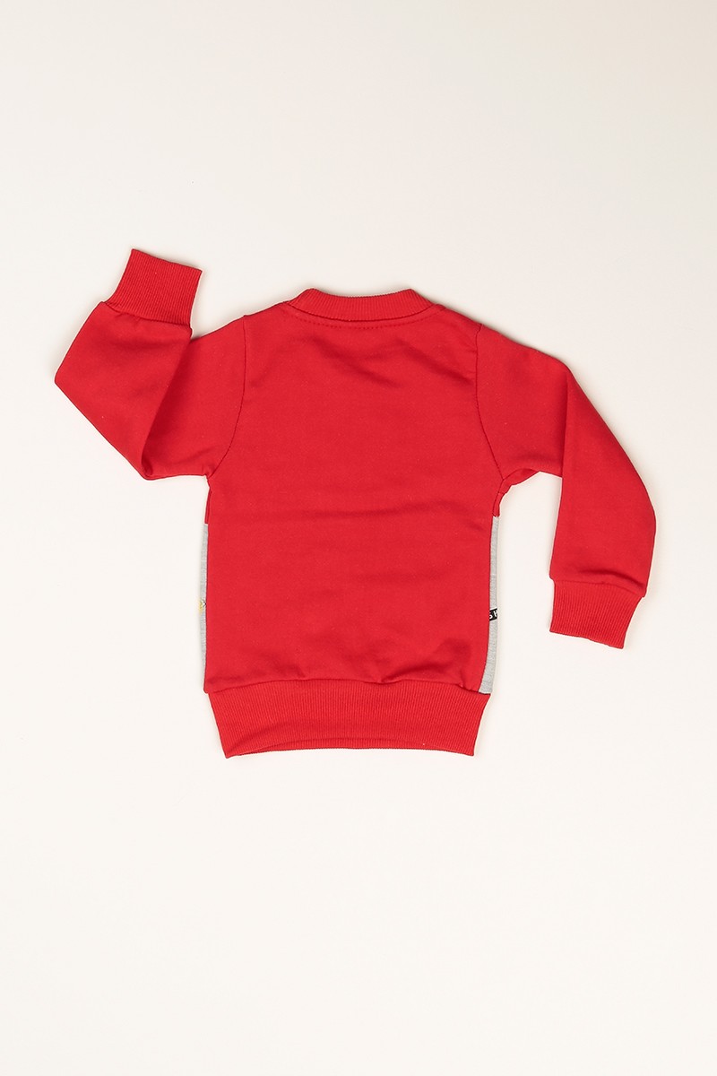 Kırmızı İçi Şardonlu Baskılı Kız Çocuk Sweat 77496