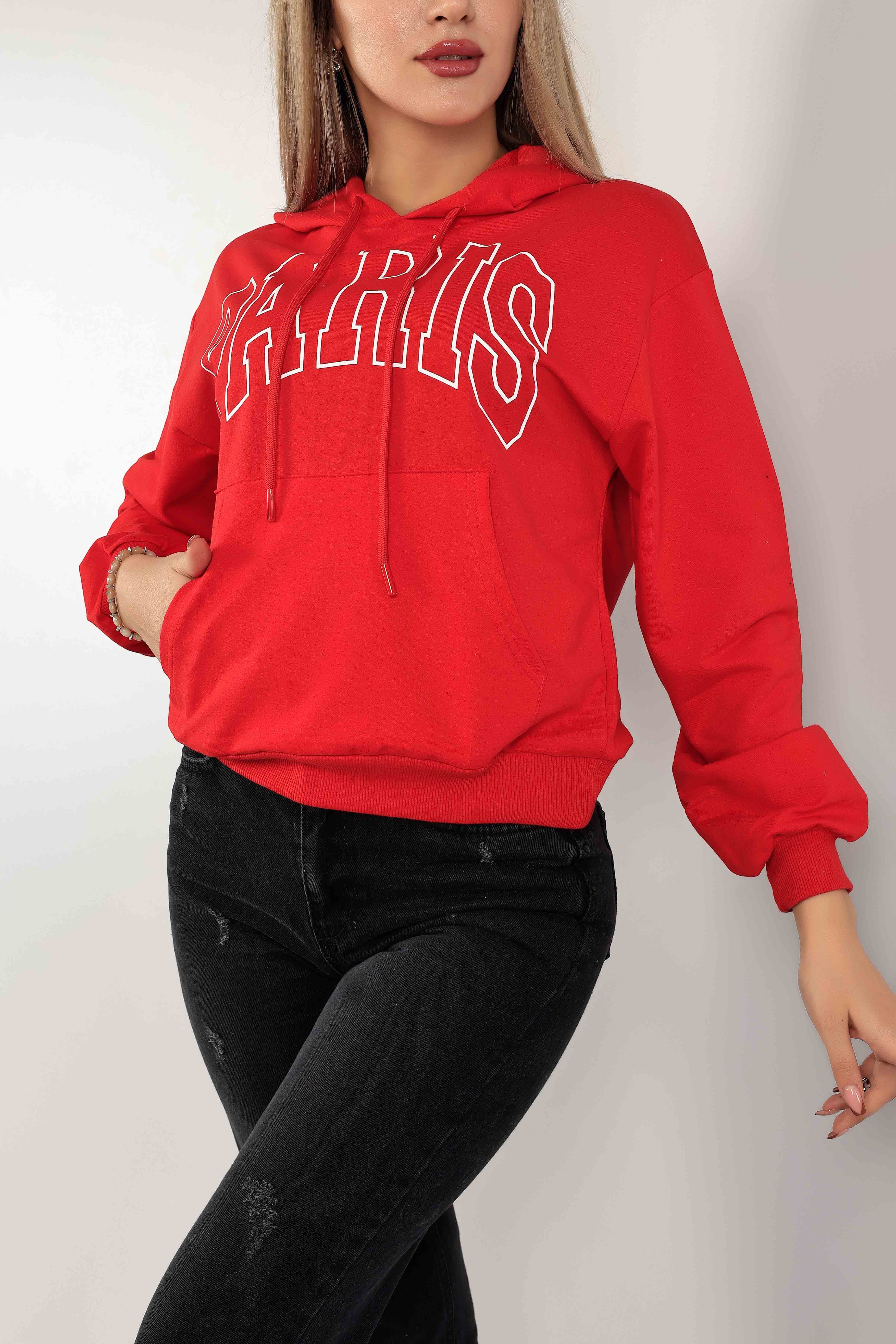 Kırmızı İki İp Bayan Sweat 142981