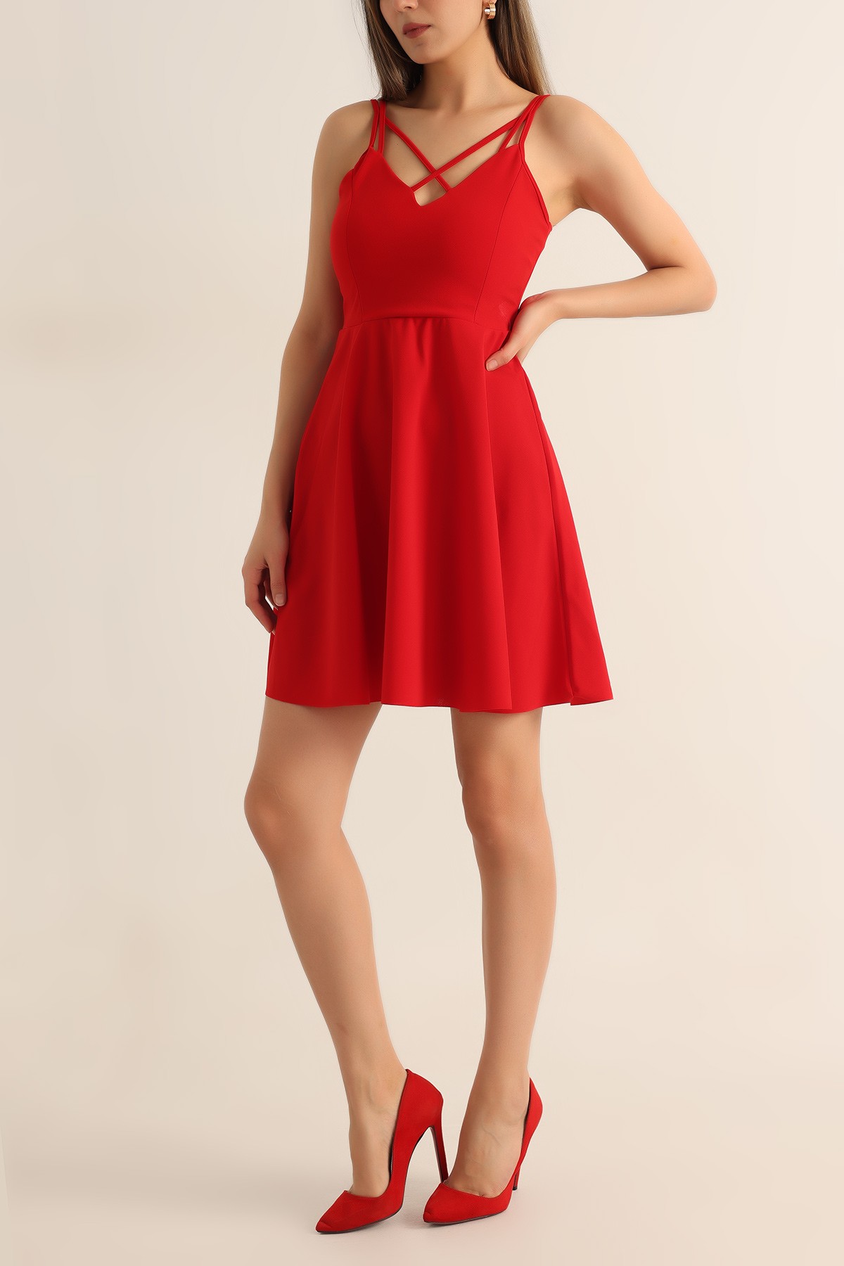 Kırmızı İthal Crep Abiye 179806