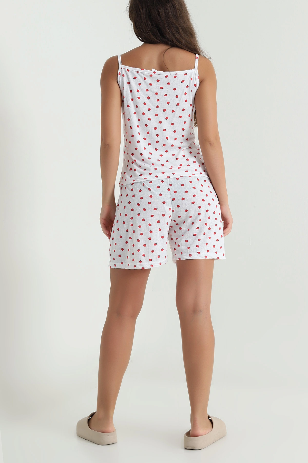 Kırmızı Jakarlı Desenli Kadın Pijama Takımı 476180