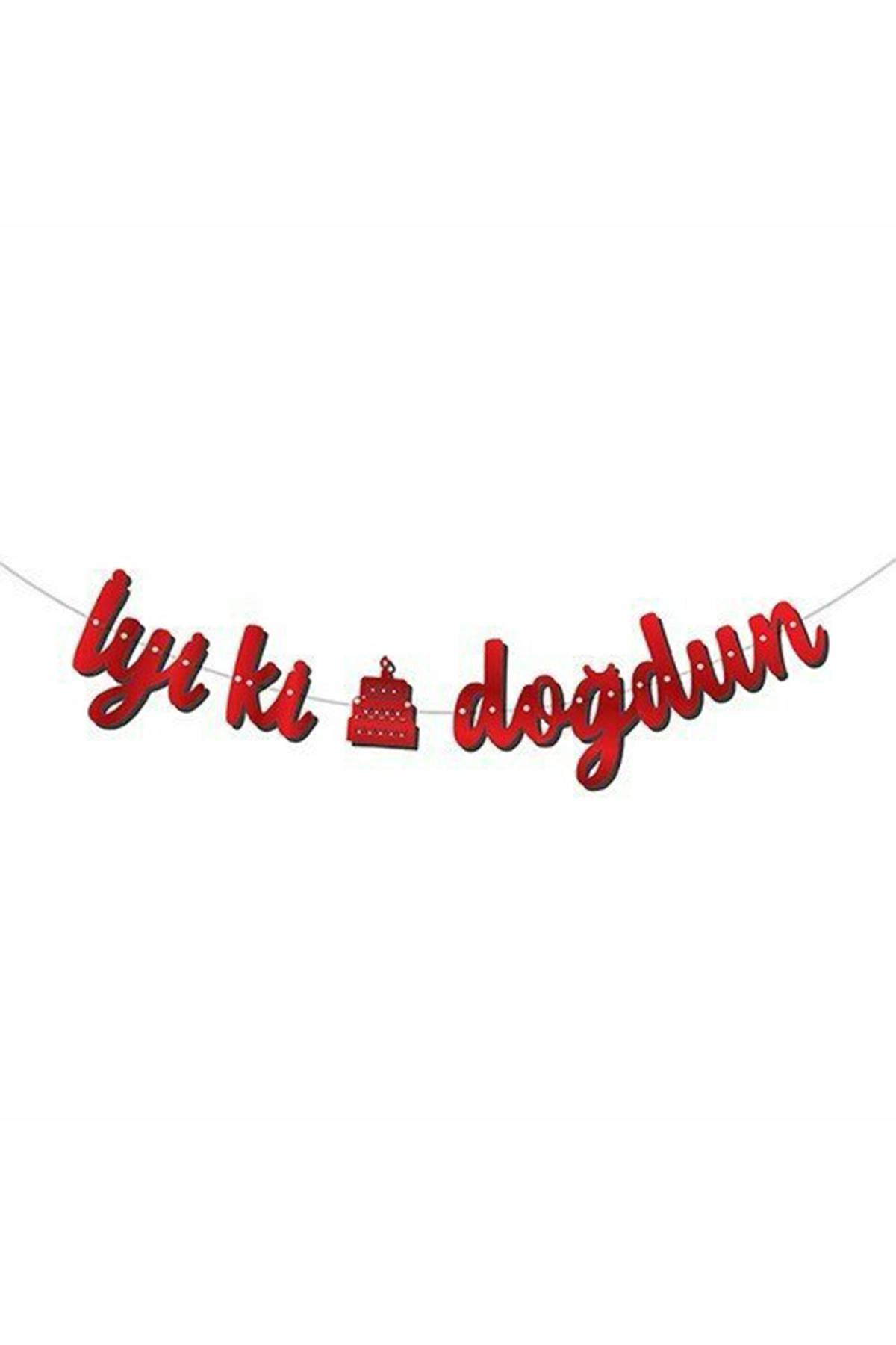 Kırmızı Kaligrafi Banner İyi Ki Doğdun Yazısı 298516