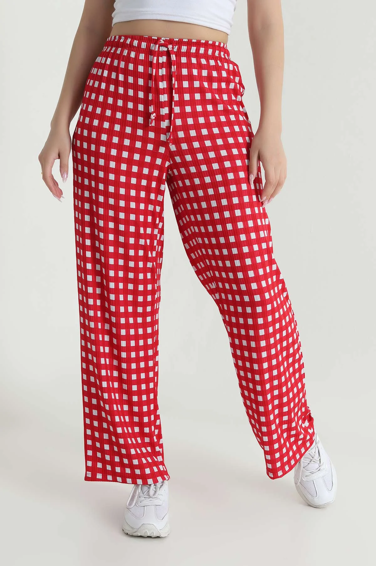 Kırmızı Kareli Helen Kadın Pantolon 465096