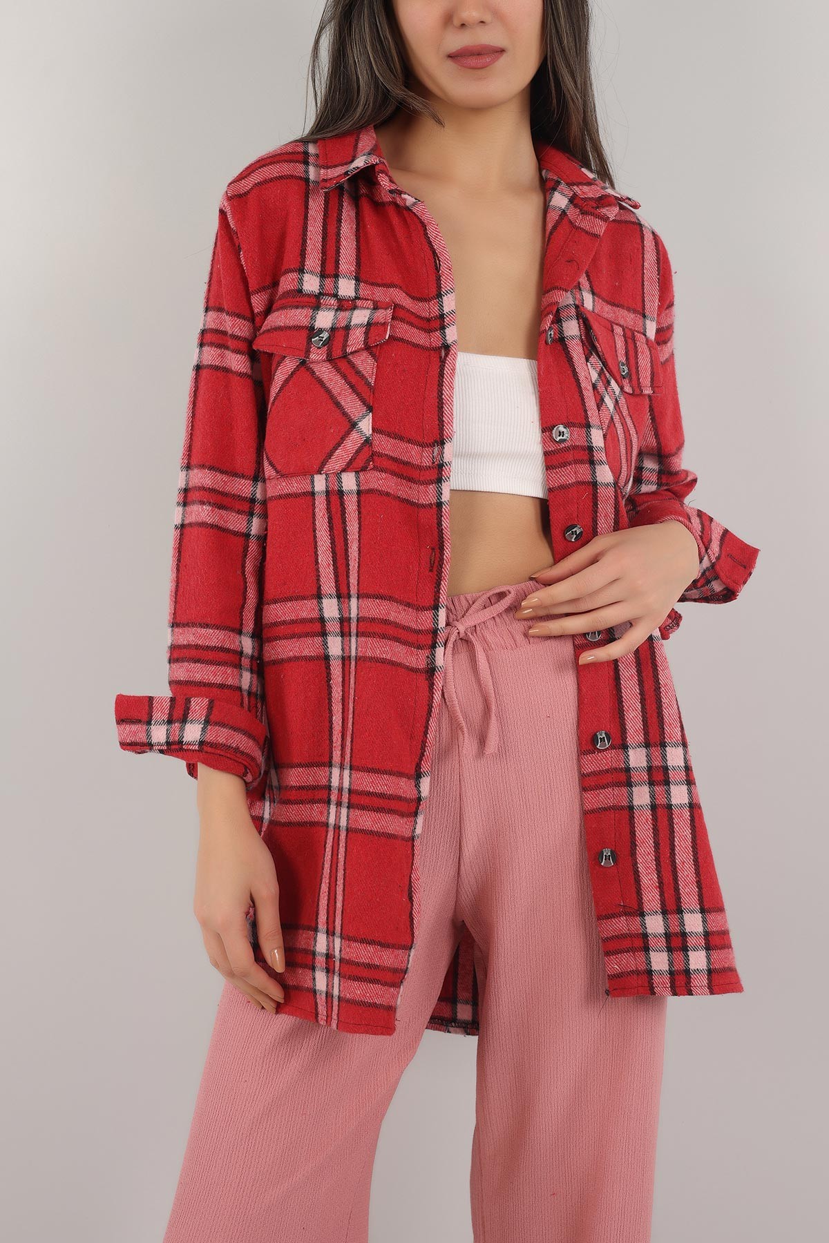 Kırmızı Kaşe Gömlek Tunik 152829