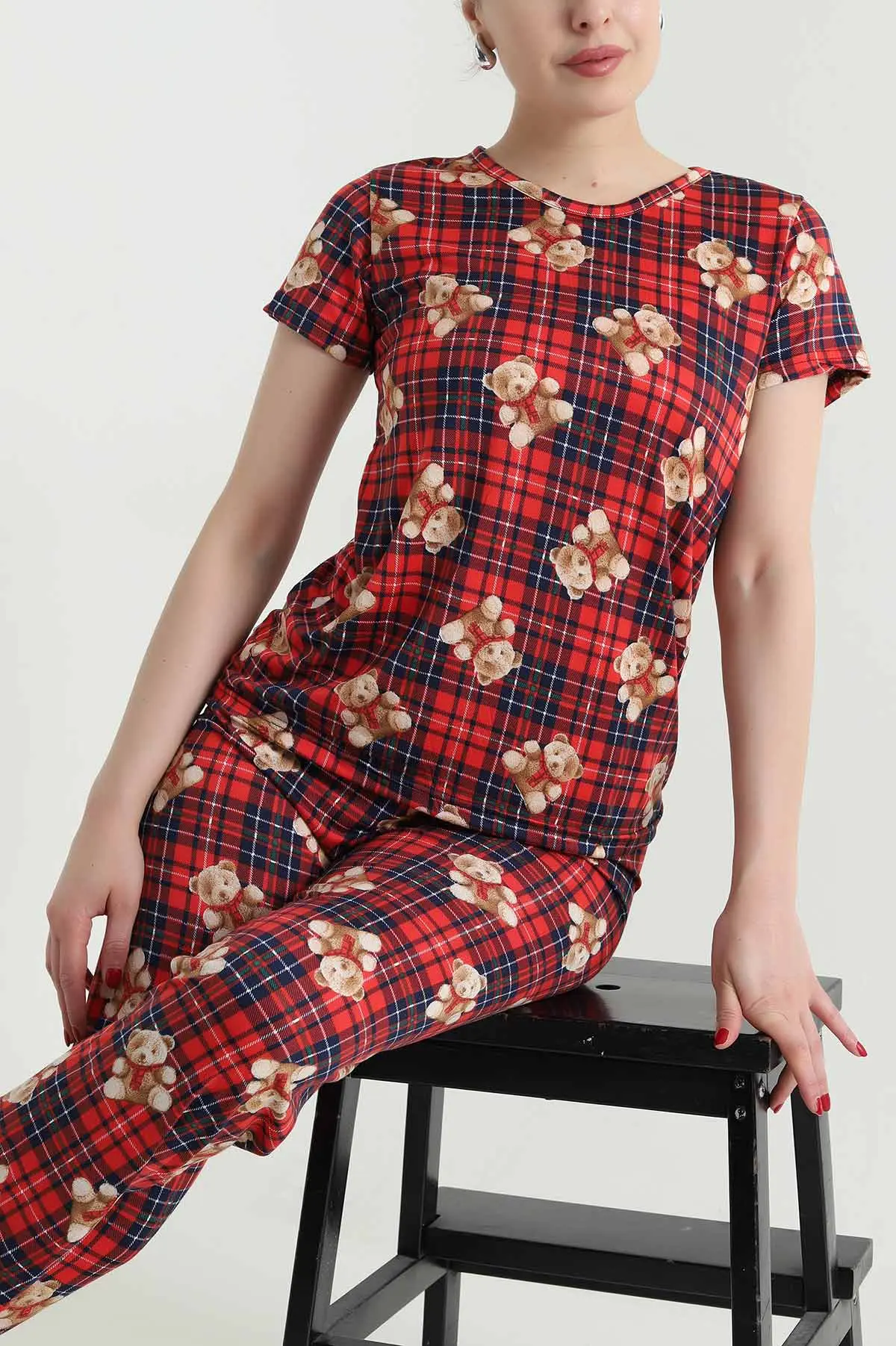 Kırmızı Milan Kadın Pijama Takımı 466491