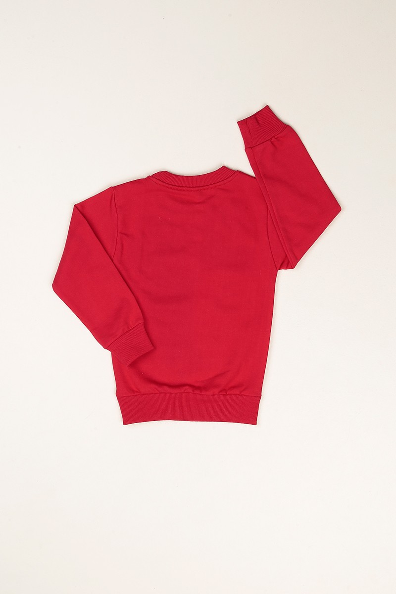 Kırmızı Minnie Baskılı İçi Şardonlu Kız Çocuk Sweat 80940