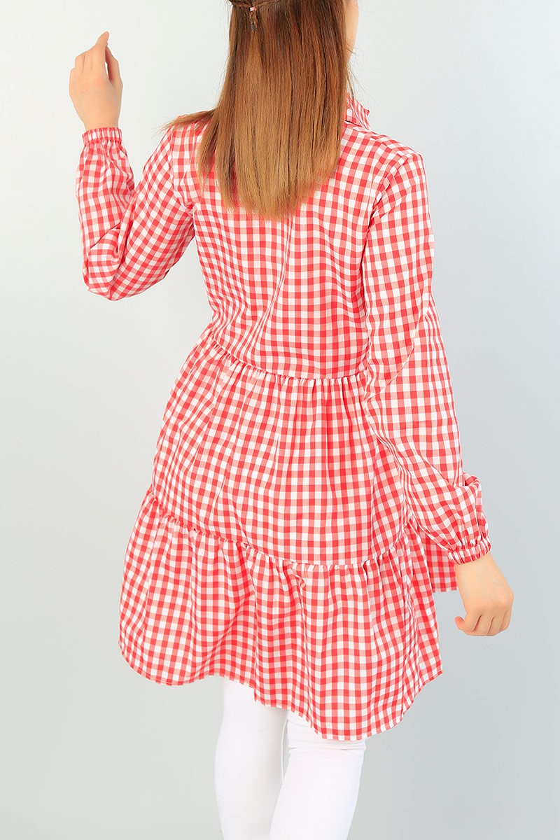 Kırmızı Pötikareli Dokuma Tunik 66570
