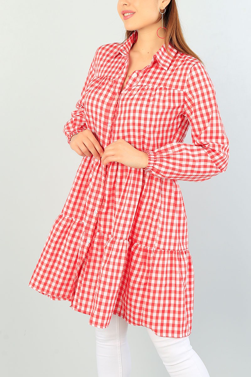 Kırmızı Pötikareli Dokuma Tunik 66570