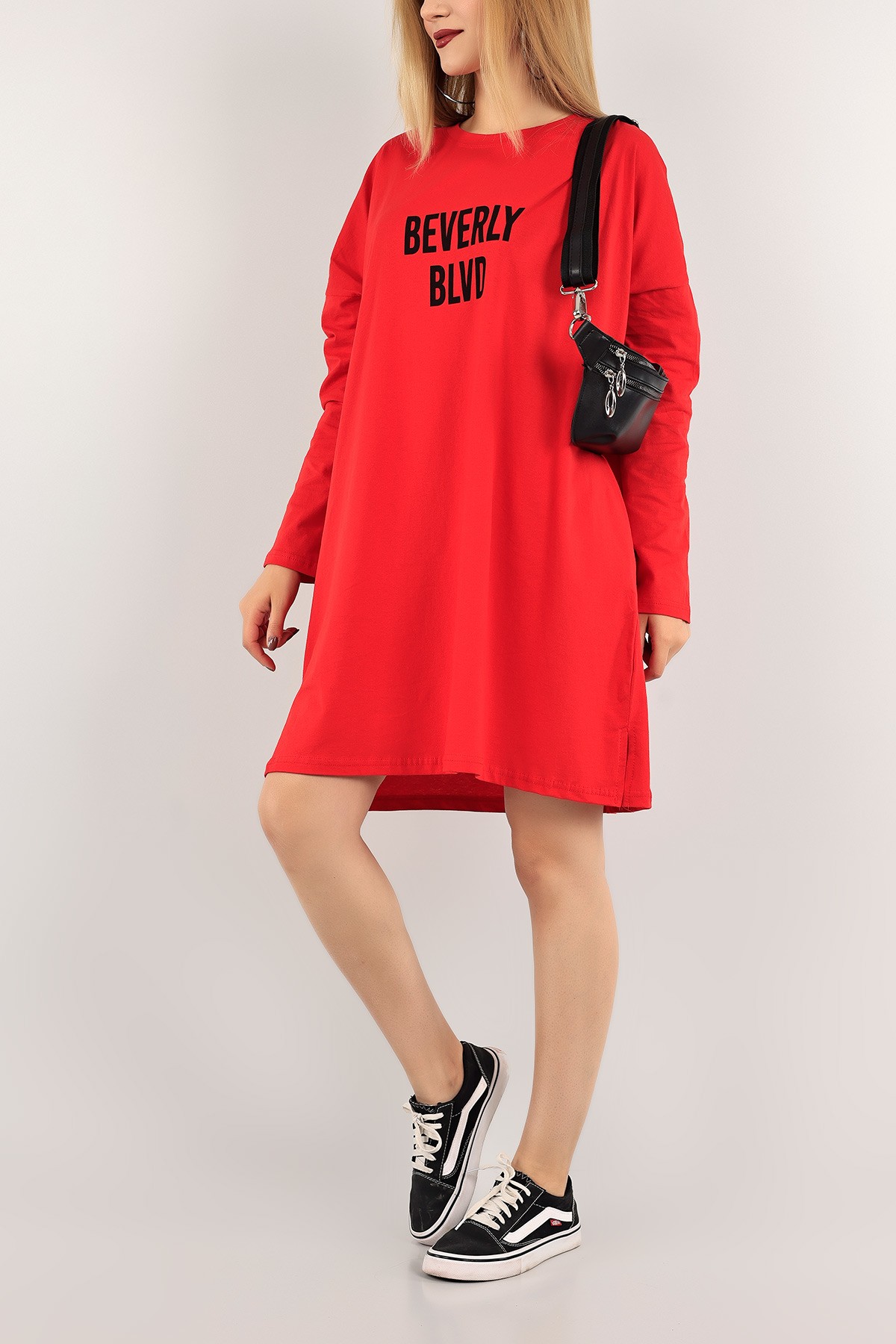 Kırmızı Rahat Kalıp Elbise Tunik 118384