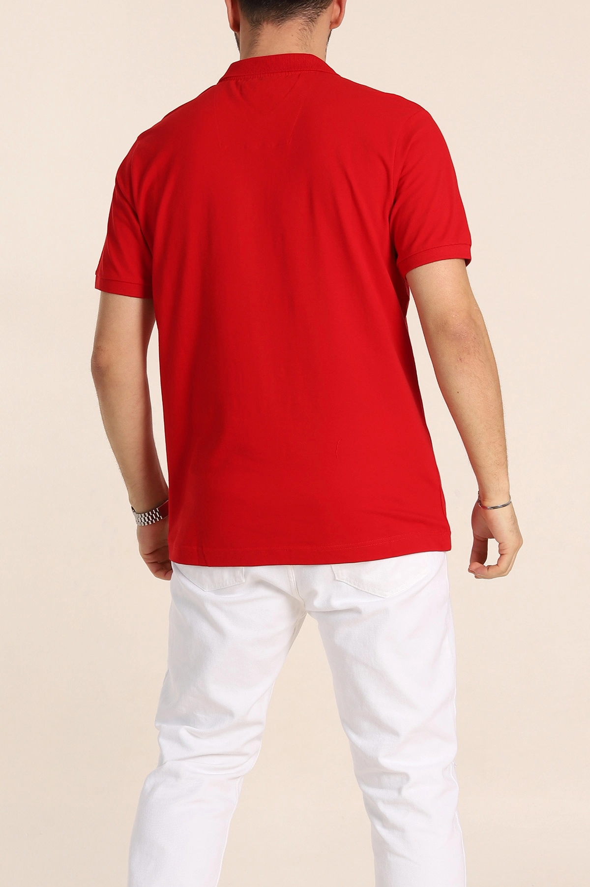 Kırmızı Regular Fit Basic Polo Yaka Erkek Tişört 342464
