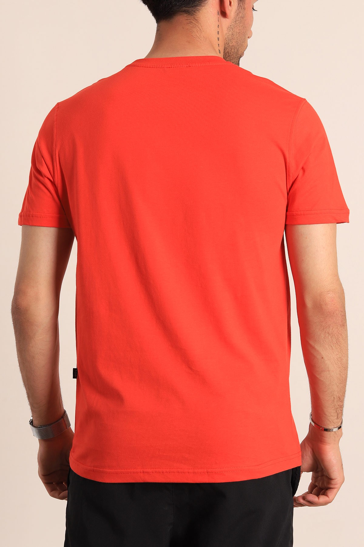 Kırmızı Regular Fit Logo Detay Erkek Tişört 182202