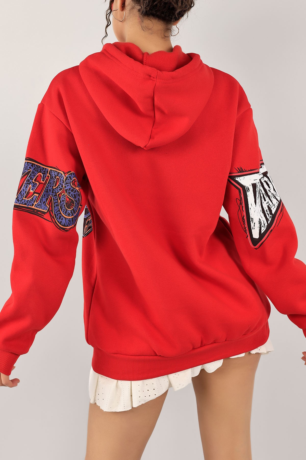Kırmızı Şardonlu Kapüşonlu Sweat 128986