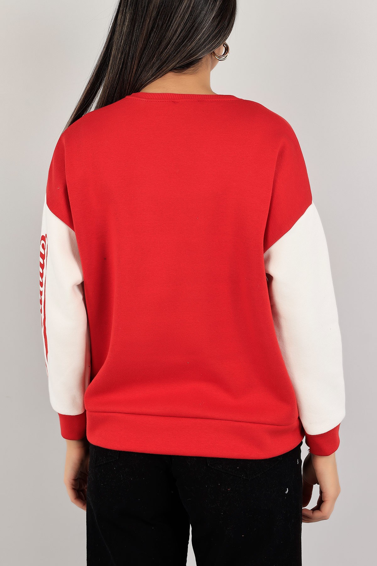 Kırmızı Şardonlu Süzene Nakışlı Sweat 143198