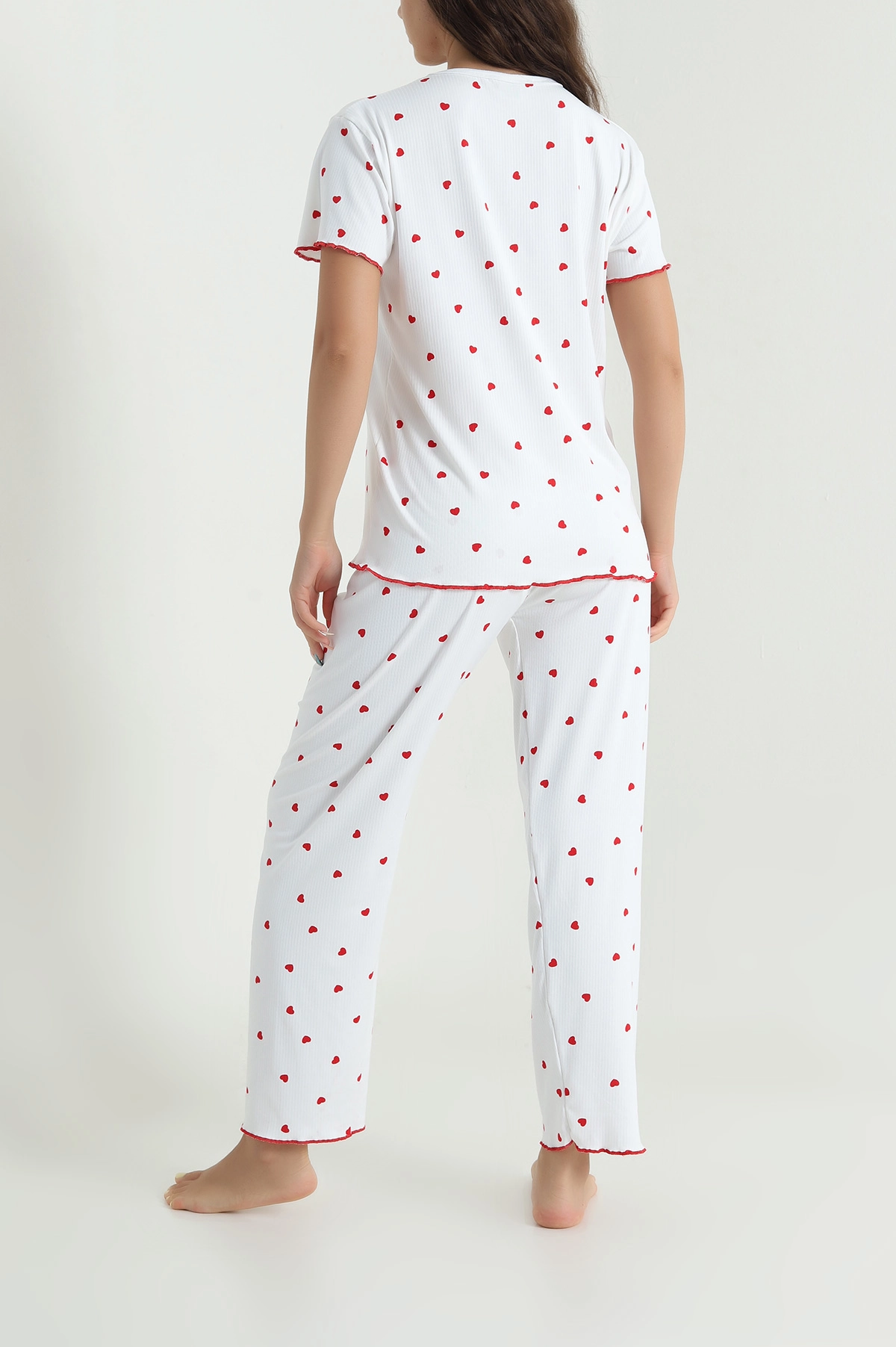 Kırmızı Sleepy Fiyonklu Kadın Pijama Takımı 466343