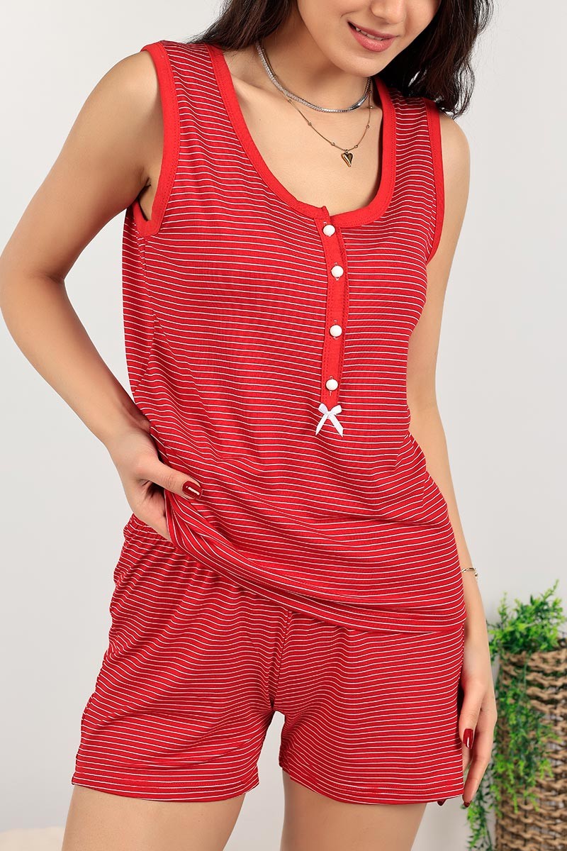 Kırmızı Şortlu Bayan Pijama Takımı 102691